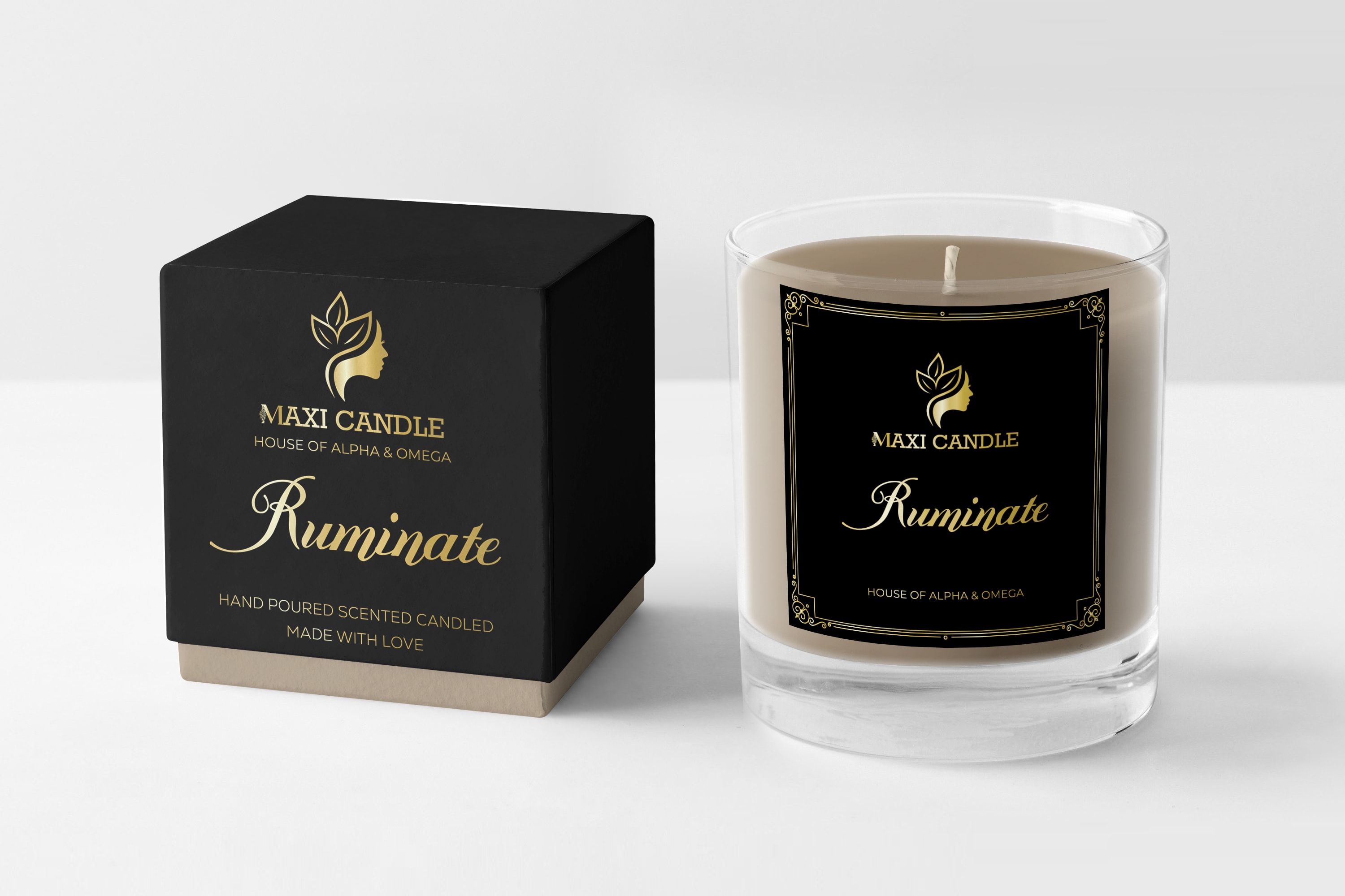 Candle Sticker Custom Product Label Design Editable Candle 