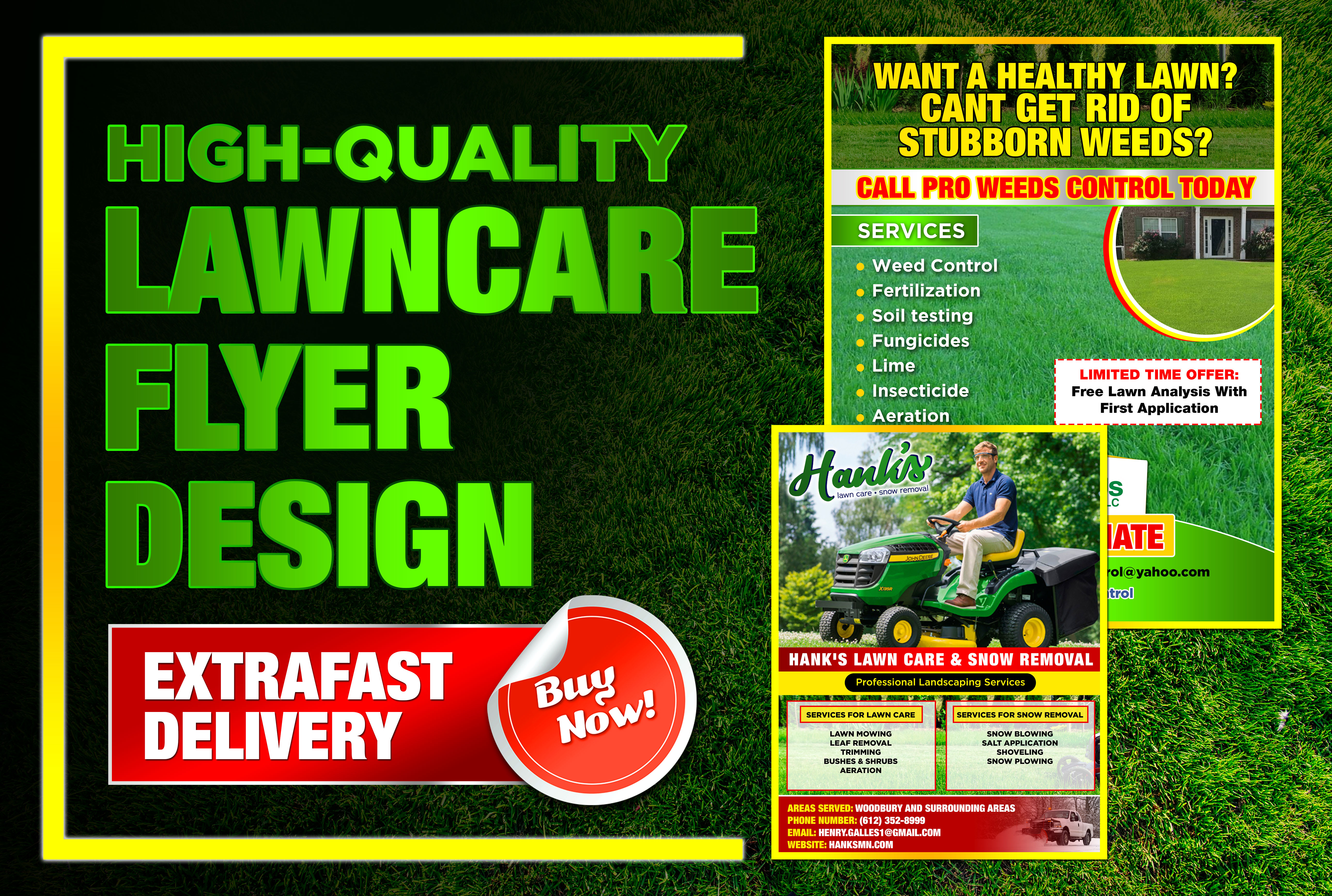 Do lawn care flyer design by Dinujakg  Fiverr Pertaining To Lawn Mowing Flyer Template Free