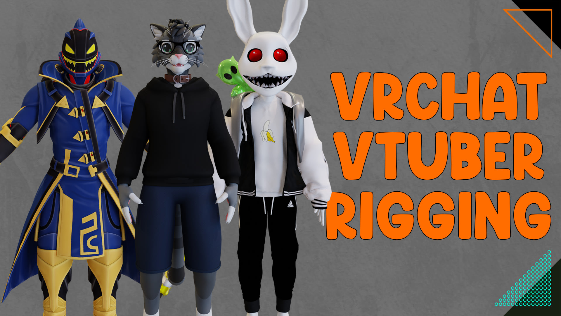 rig 3d character, model, vrchat avatar and 3d vtuber avatar