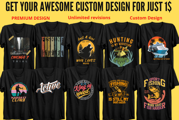 Do bulk t shirt design for your print 