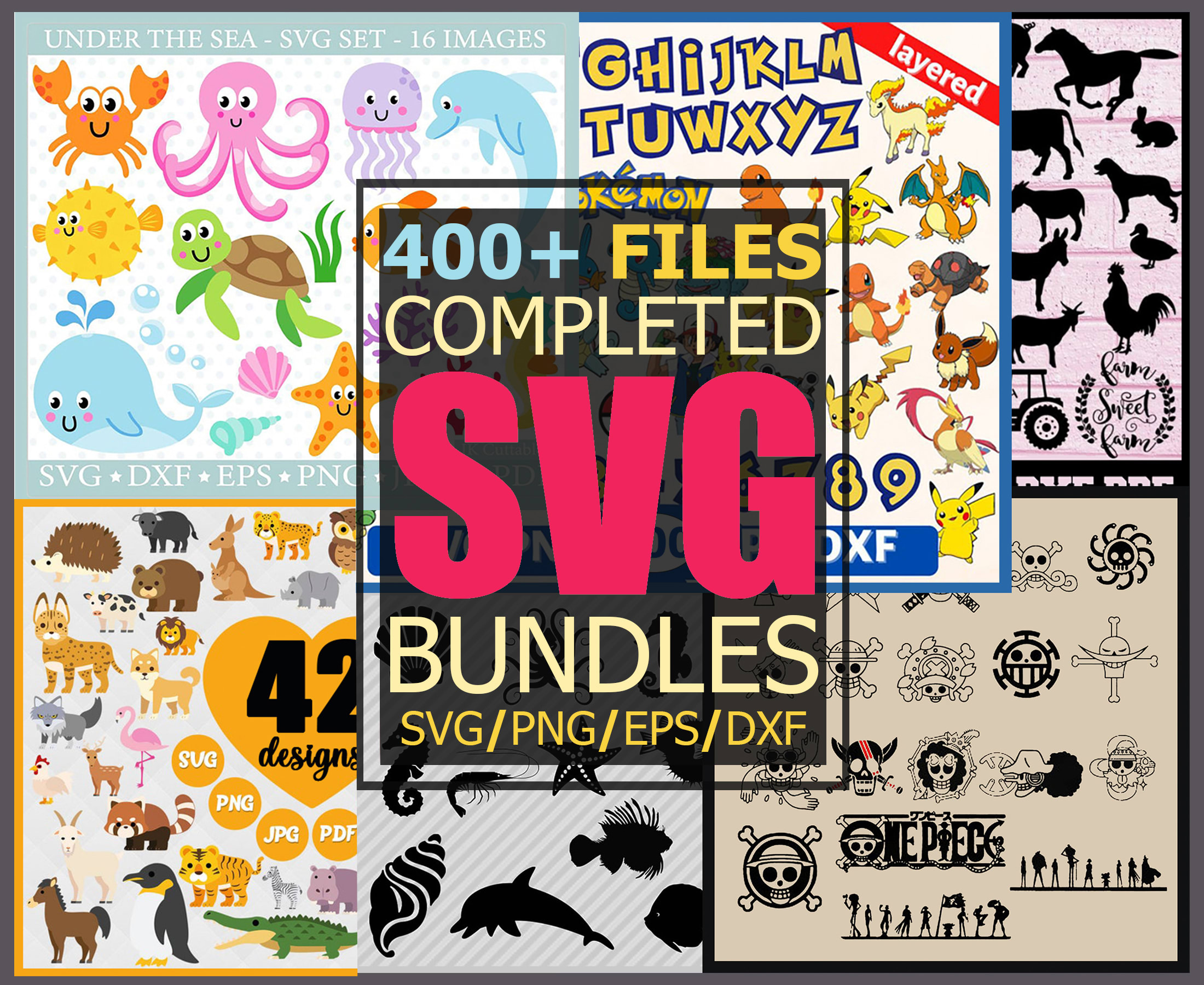 Download Provid 400 Svg Bundle Pokemon Safari Animals One Piece By Cooldigital Fiverr