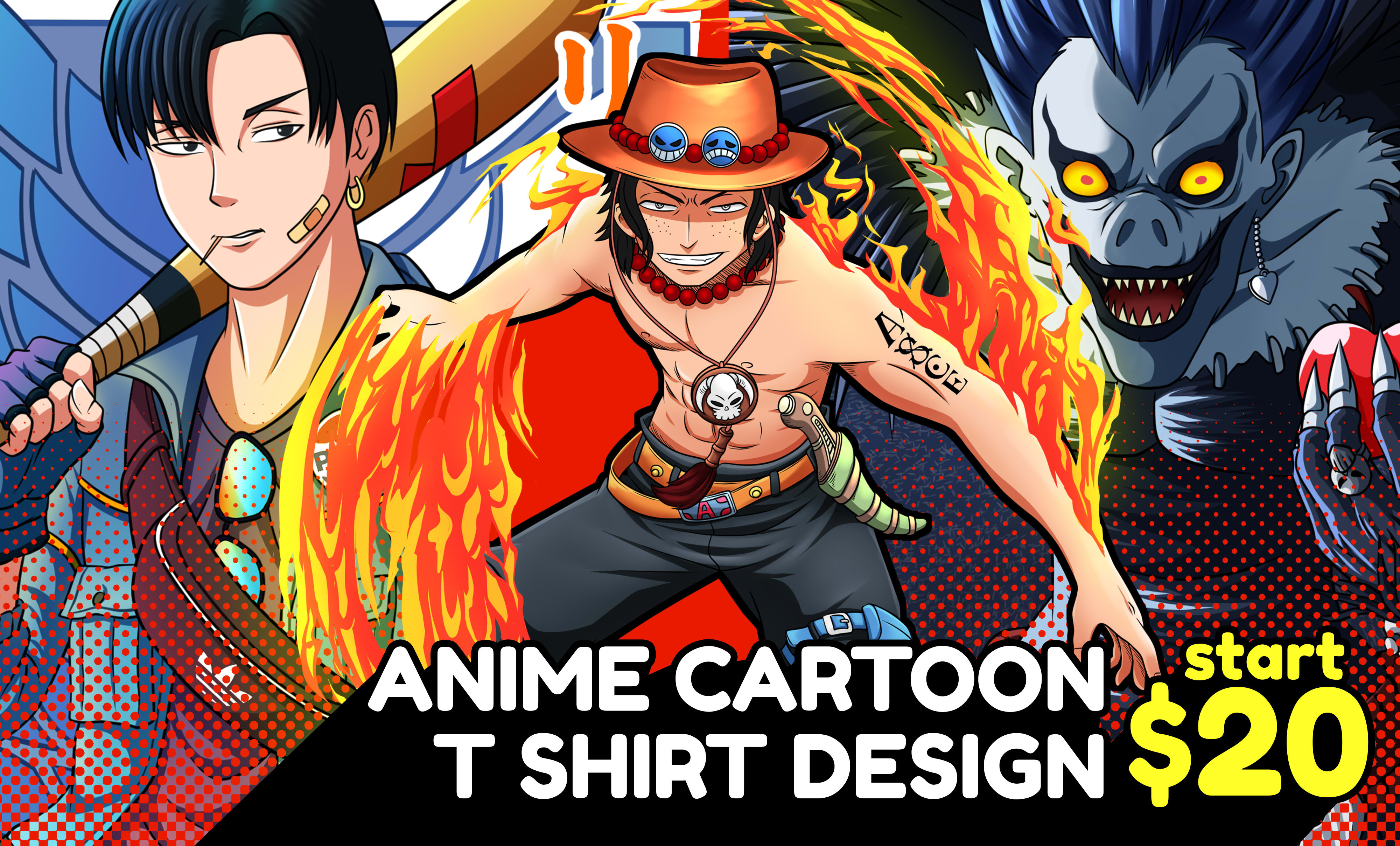 Create custom t shirt design with my cartoon and anime style by  Rumahbata_id | Fiverr