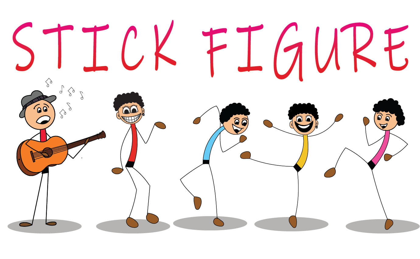 Unique stickman stick figure clipart