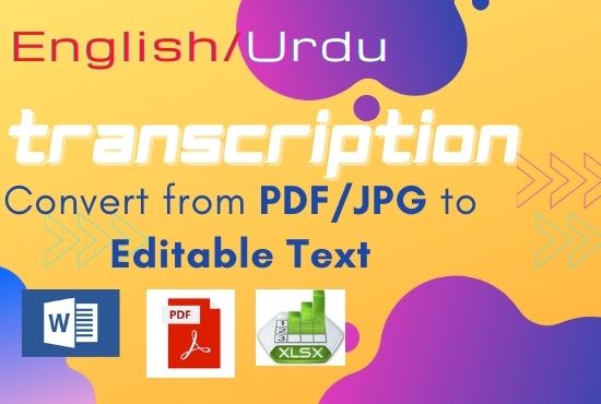 Convert Pdf And Jpg Files In Word And Excel By Naseerahmad781 Fiverr