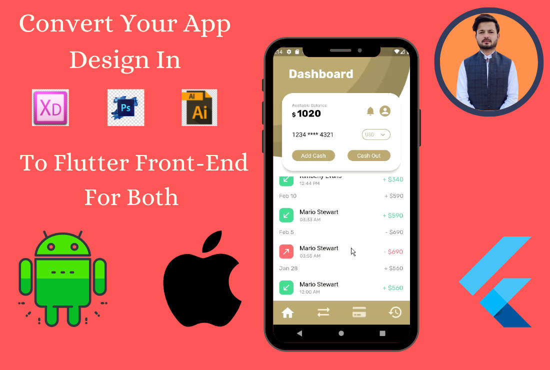 Convert Your Ui Design To Flutter App Ui By Farazafridi | Fiverr