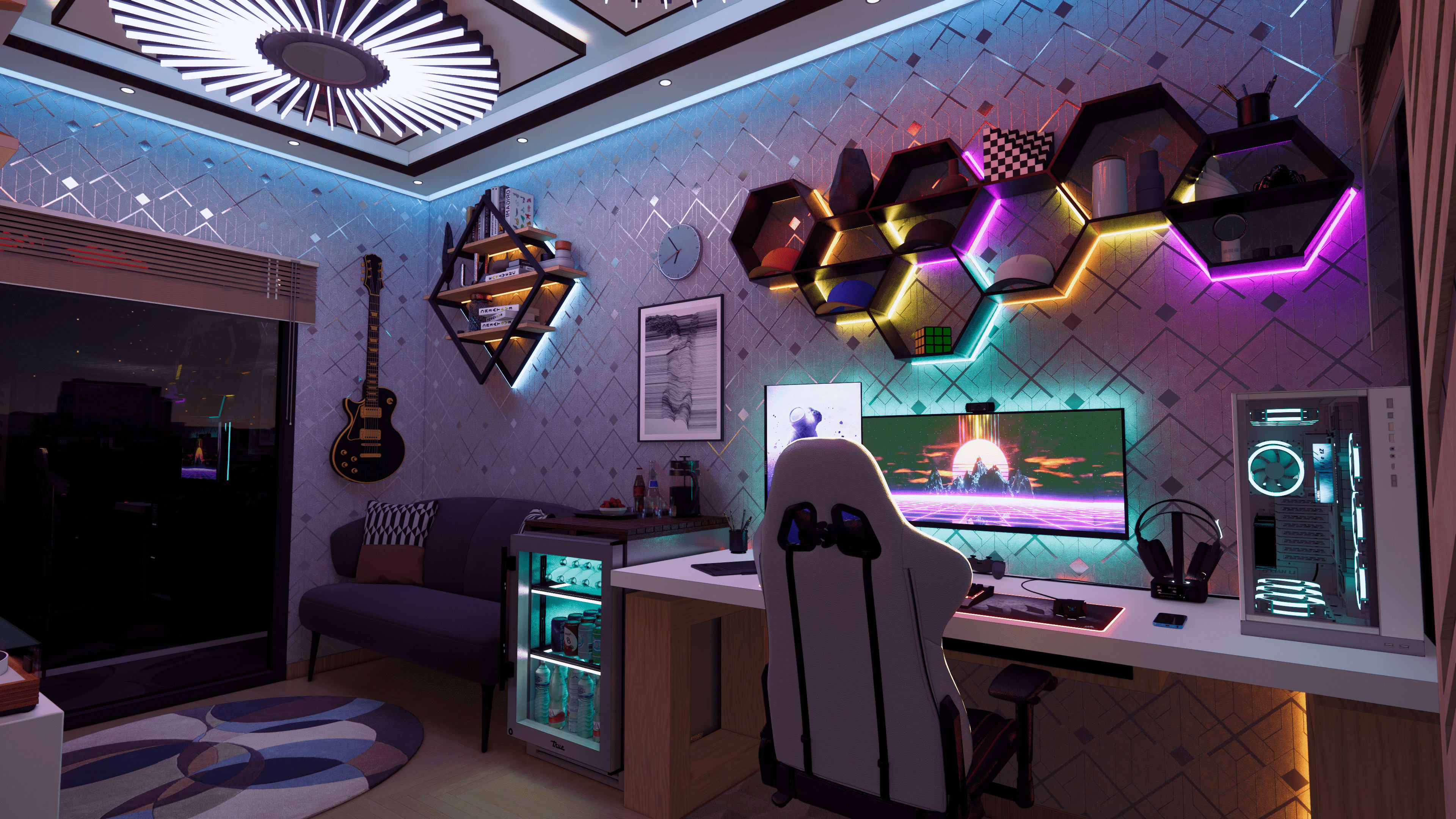 Progettazione e rendering 3d della tua stanza per giochi e streaming