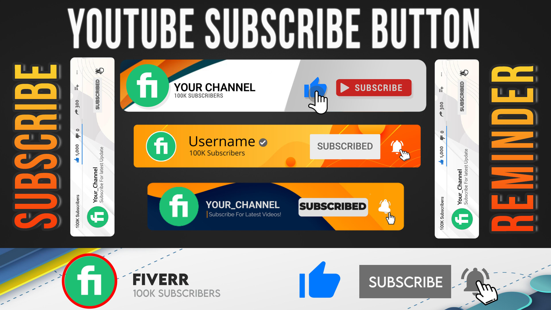 Make youtube subscribe button animation reminder by Nadeemkhadim | Fiverr