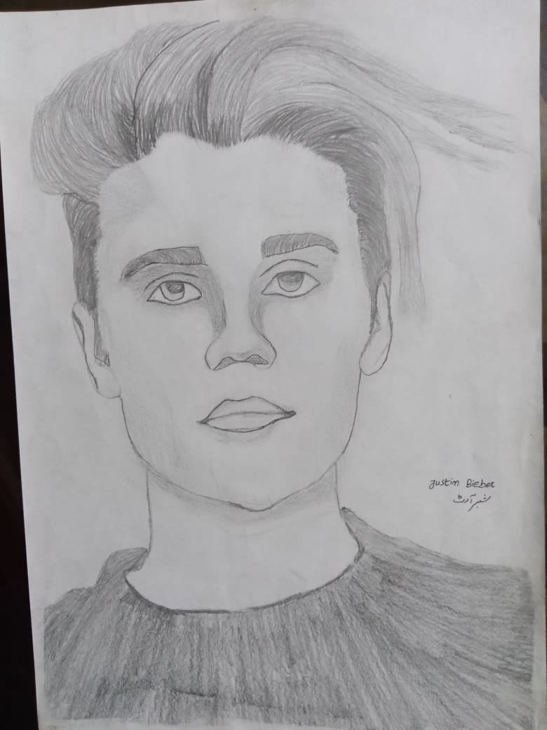 Justin Bieber Headshot - Pencil