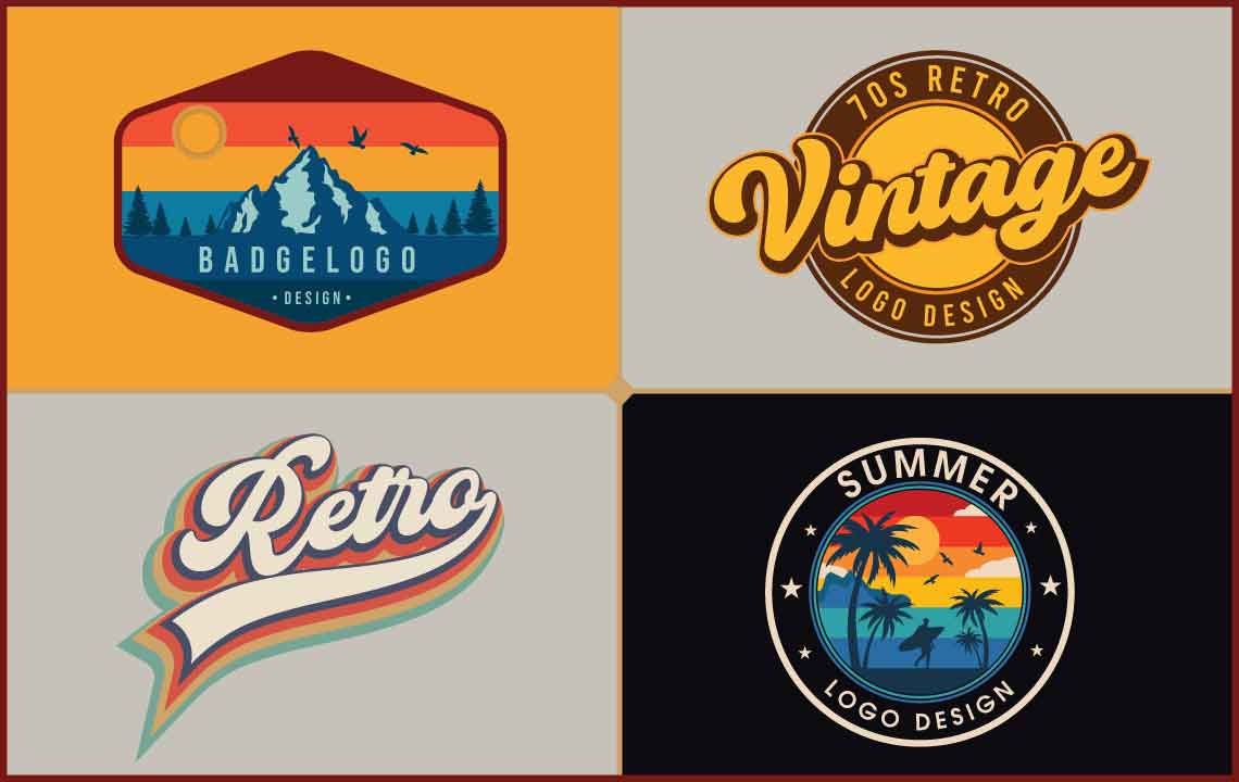 Faire un logo rétro vintage des années 70 personnalisé et un design de  t-shirt en plein air