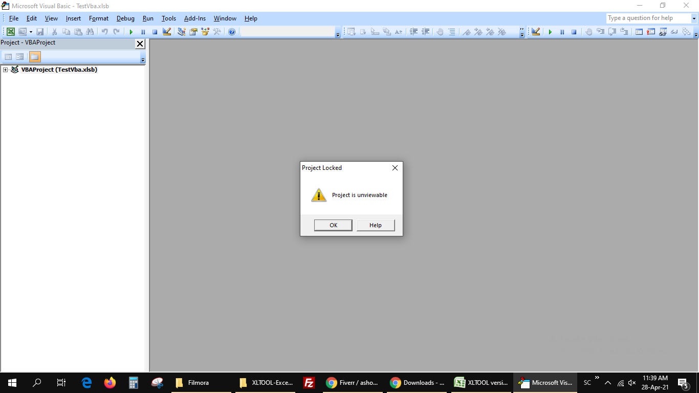 Crack password protected vba project unviewable Crack password protected vba project unviewable