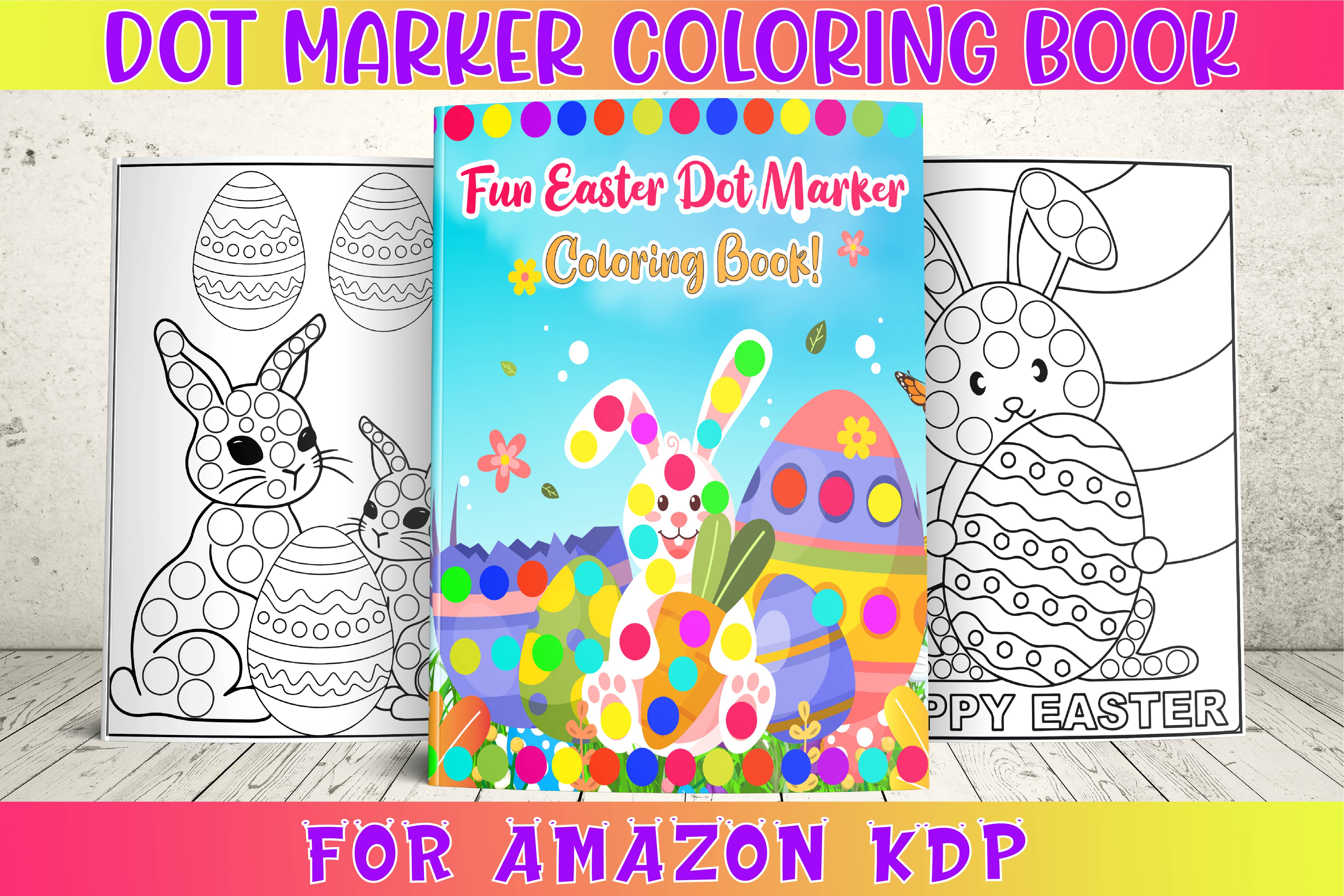 Design dot marker, scissor skills coloring book cover and pages