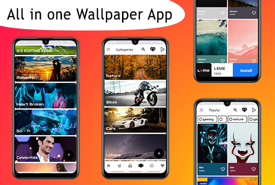 Develop all in one 4k android wallpaper app with admin panel by Saurabh044  | Fiverr