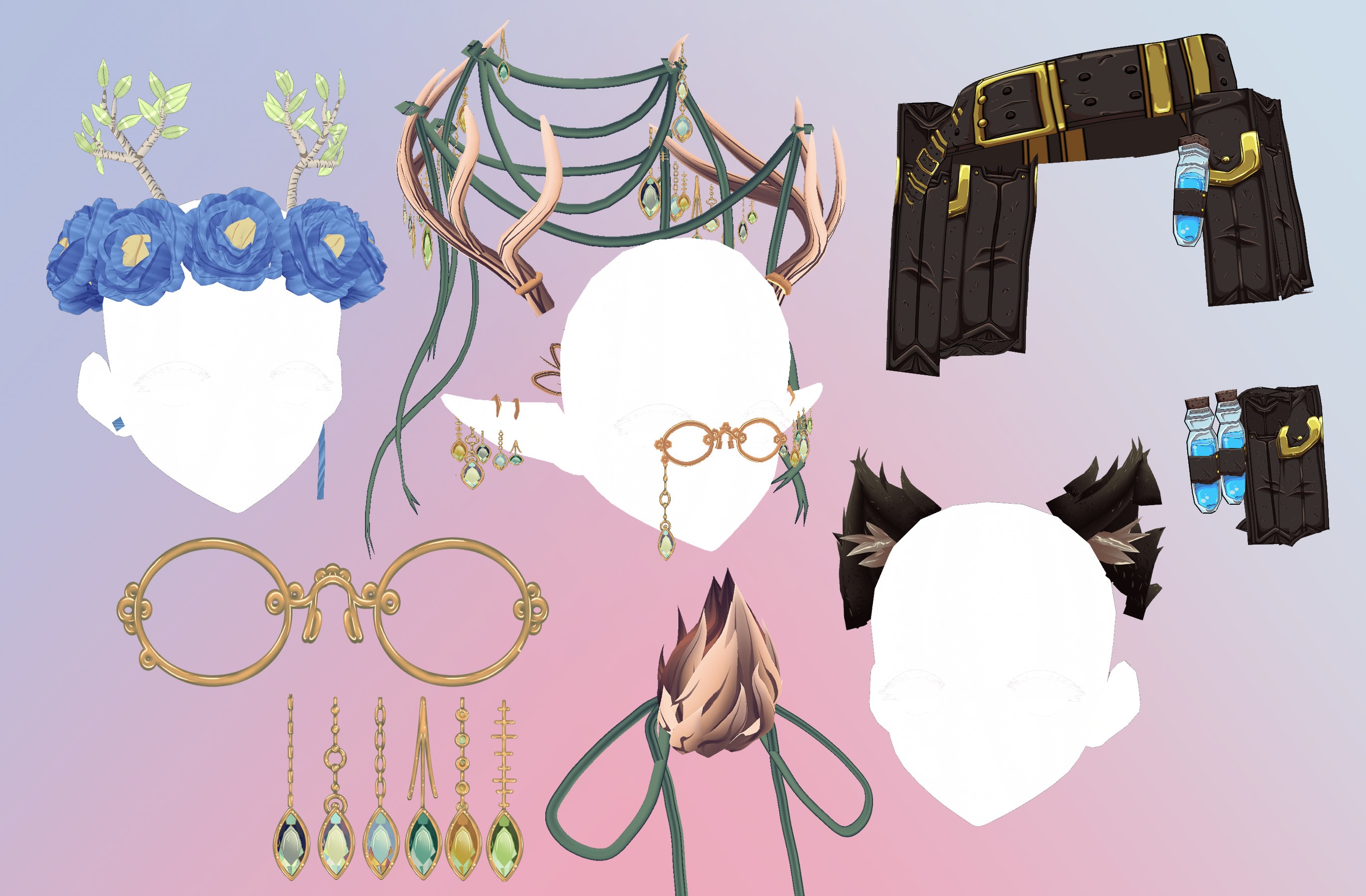Create accessories, ears, or tails using hair for your vroid model by  Onlyvirtualrae | Fiverr