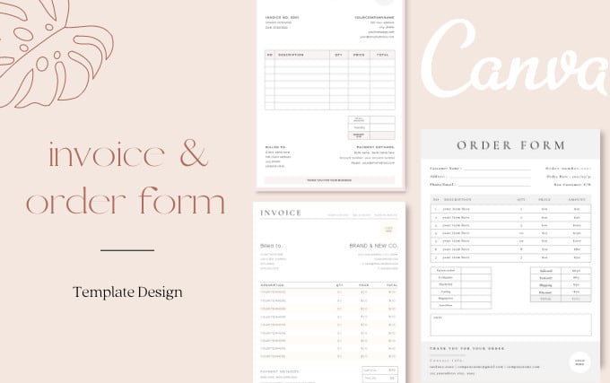 Design a business invoice and order form canva template by Haeun_lee |  Fiverr