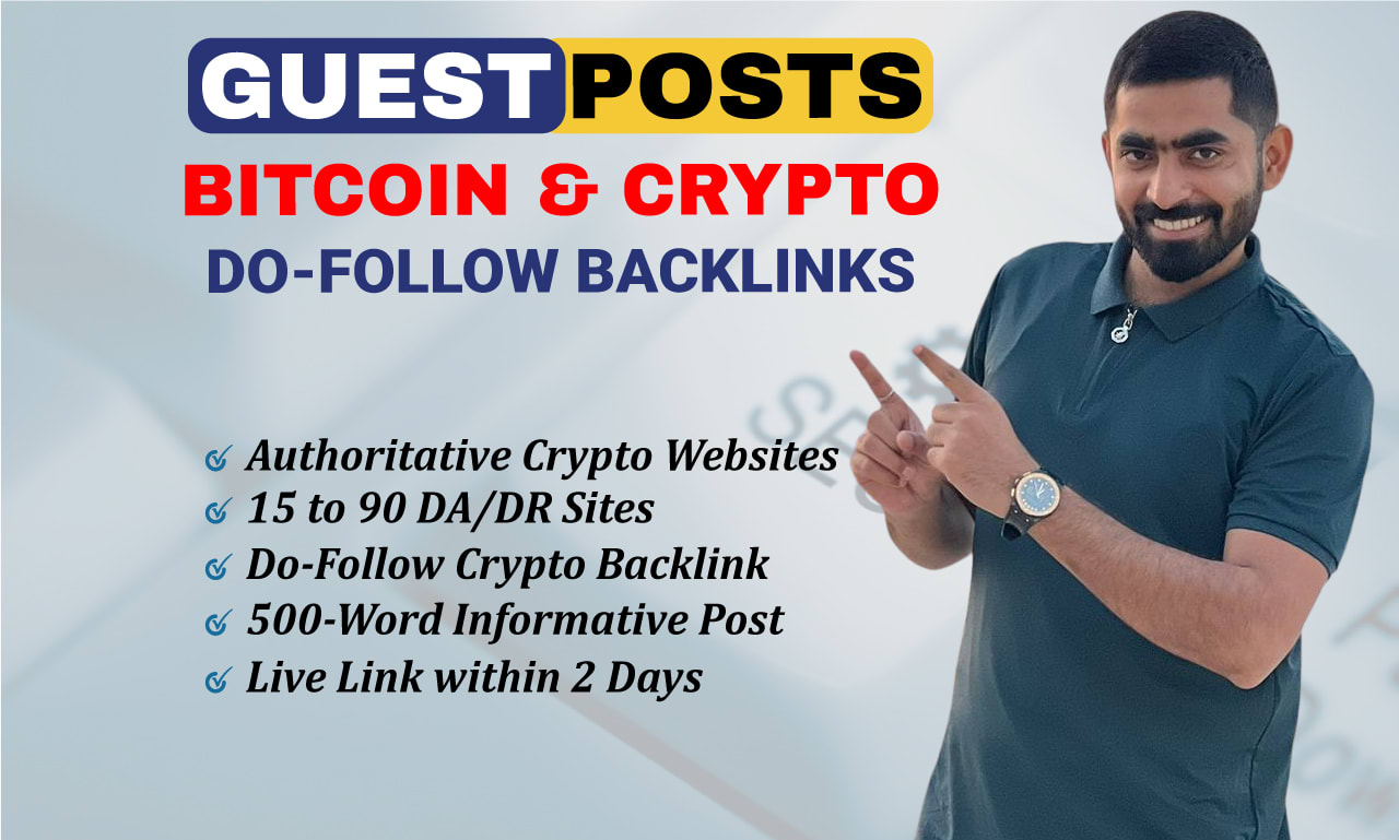 Provide guest post on crypto and bitcoin sites by Saadali0900 | Fiverr