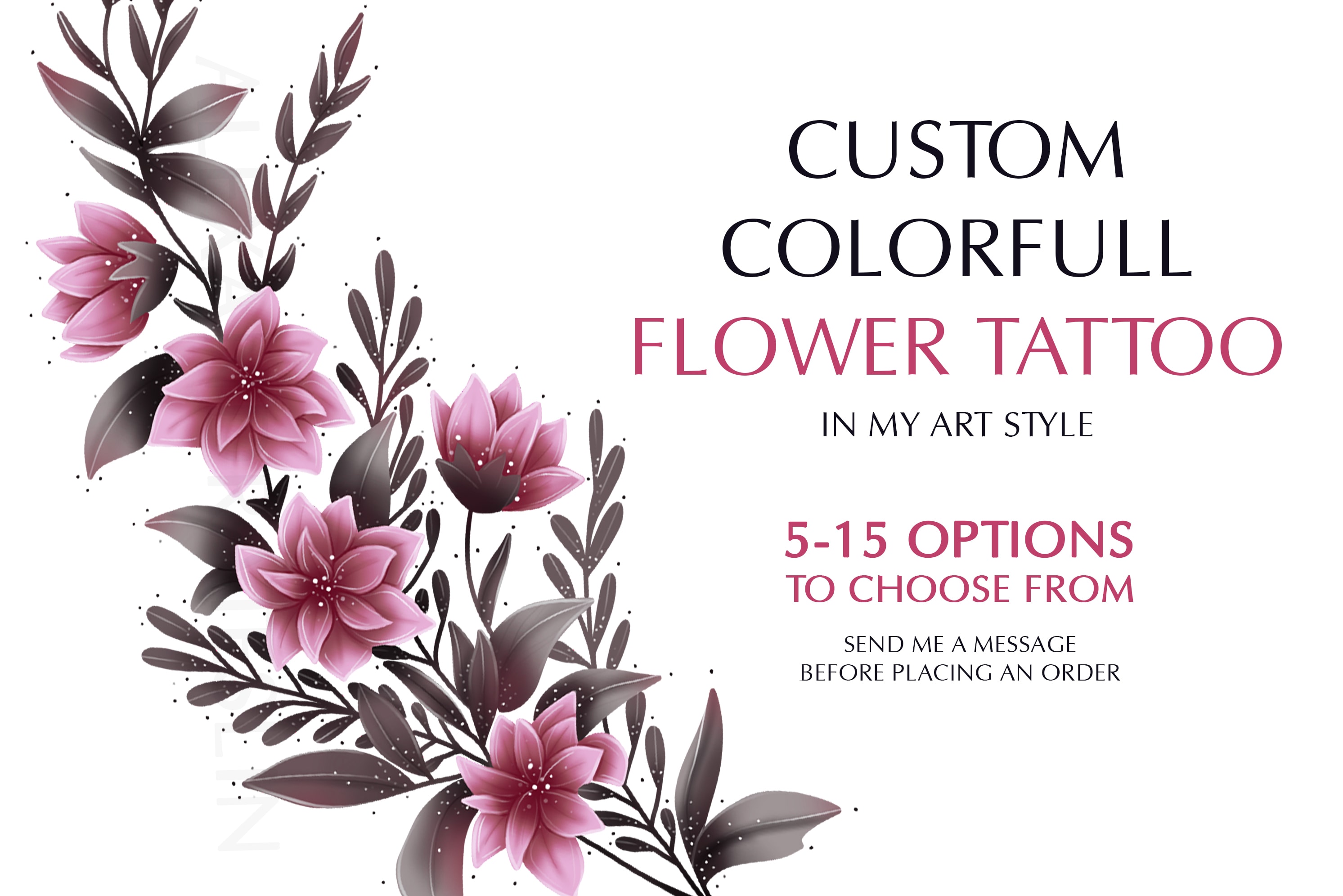 Flowers plant minimal tattoo vector t shirt printing design - Buy