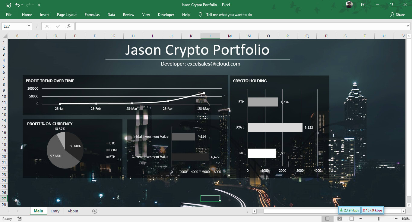 Créer une feuille de calcul de portefeuille de devises cryptographiques  excel