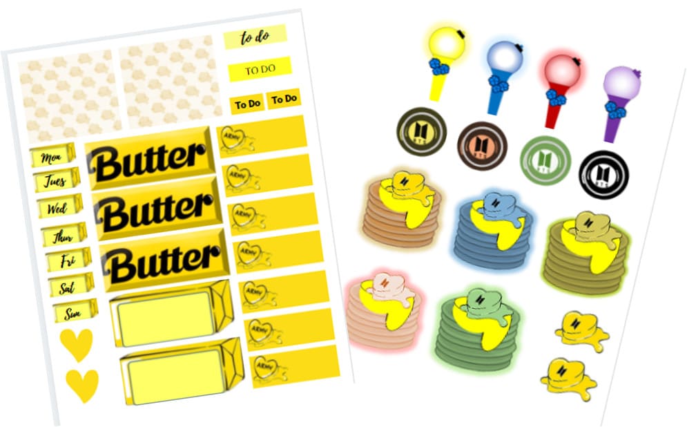 bts butter printable stickers for journal bts butter stickers by totah store fiverr