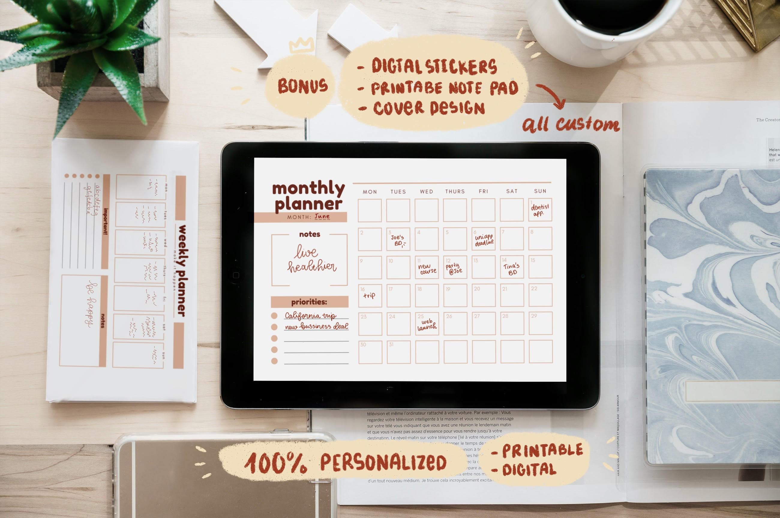 Doodle Notes Stickers For Planners And BuJo - Printable & Digital