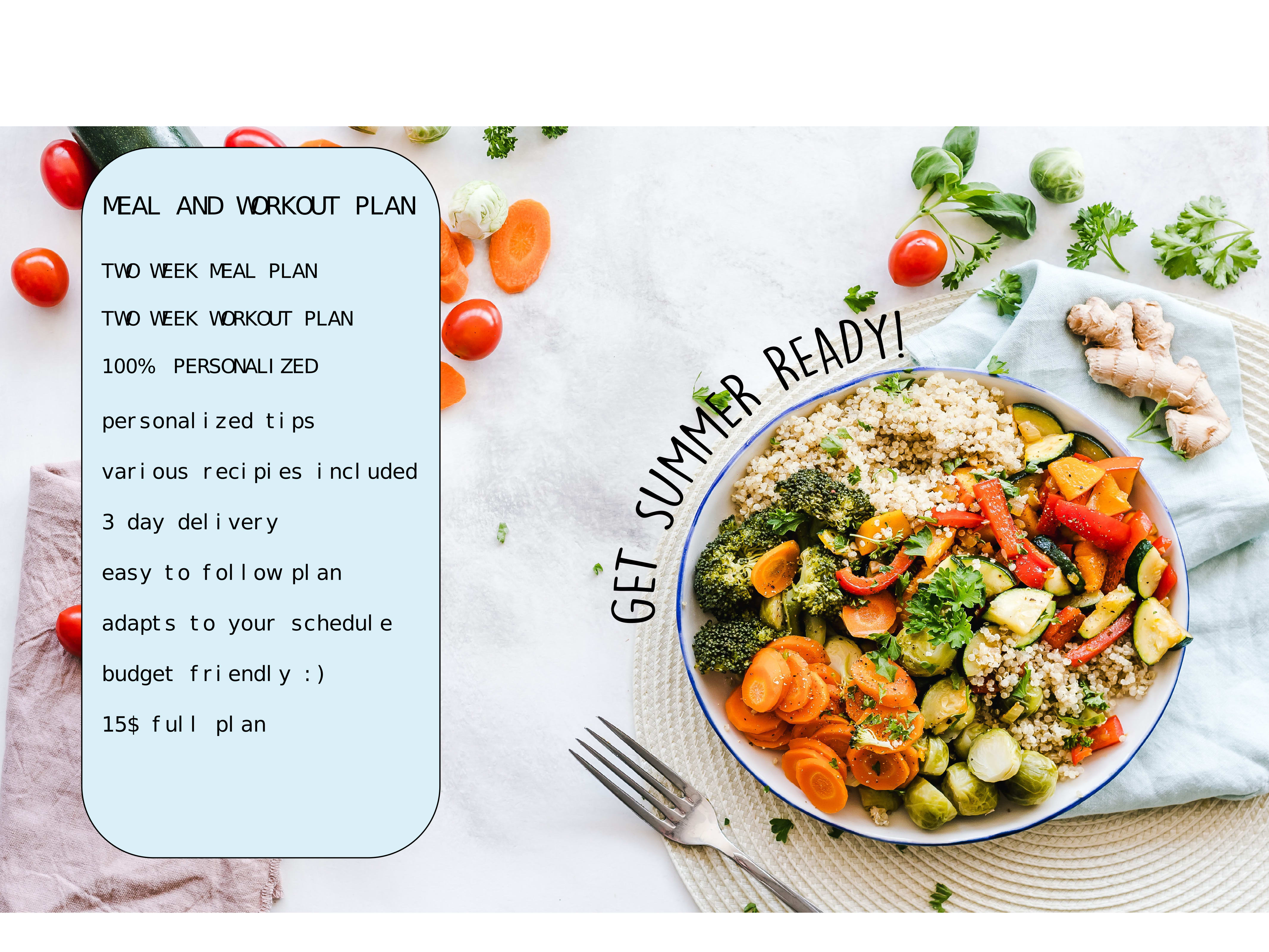 Meal And Exercise Plan To Get Summer Ready By Parseline Fiverr