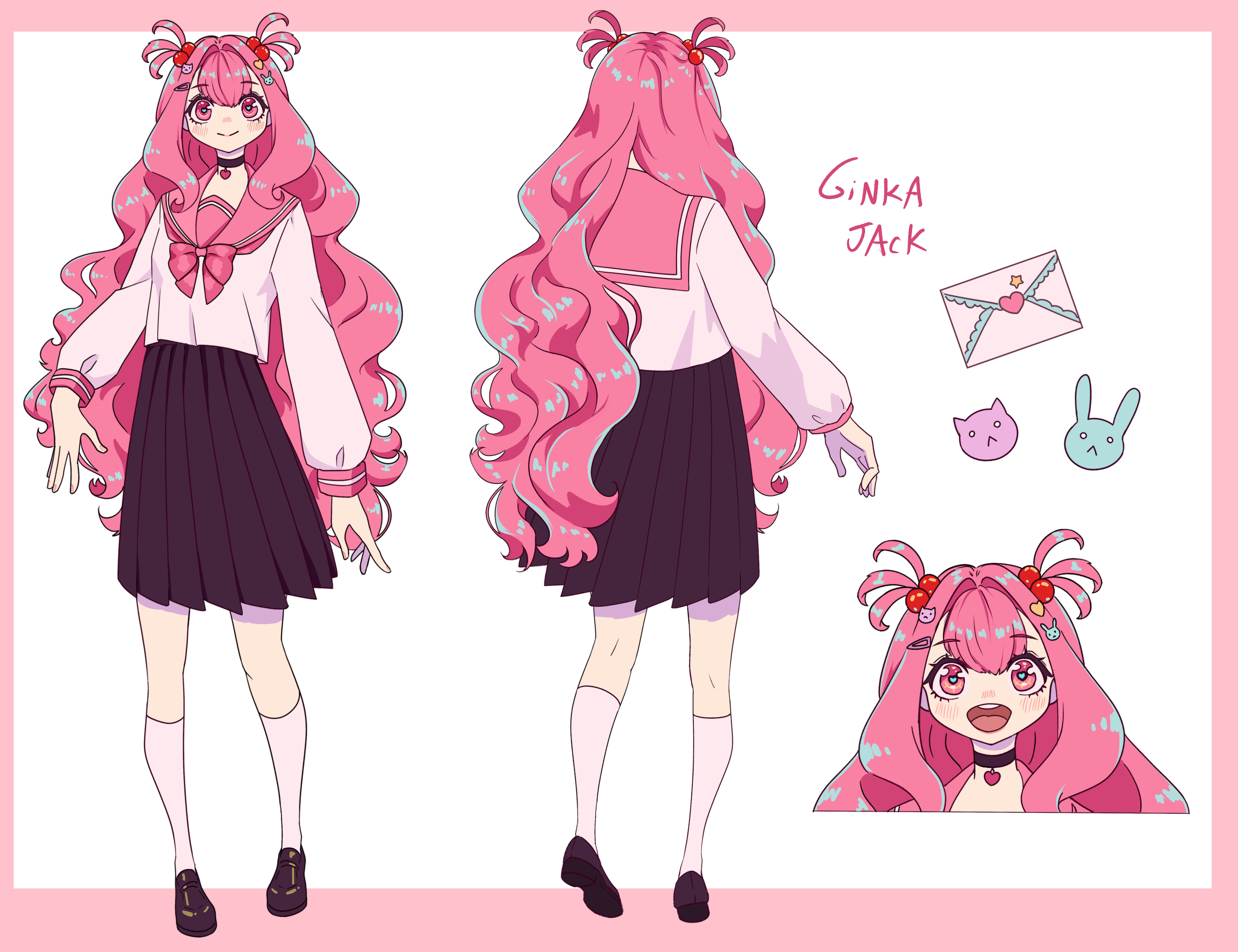 character reference sheet for リキriki N I N A R I N O    Illustrations  ART street
