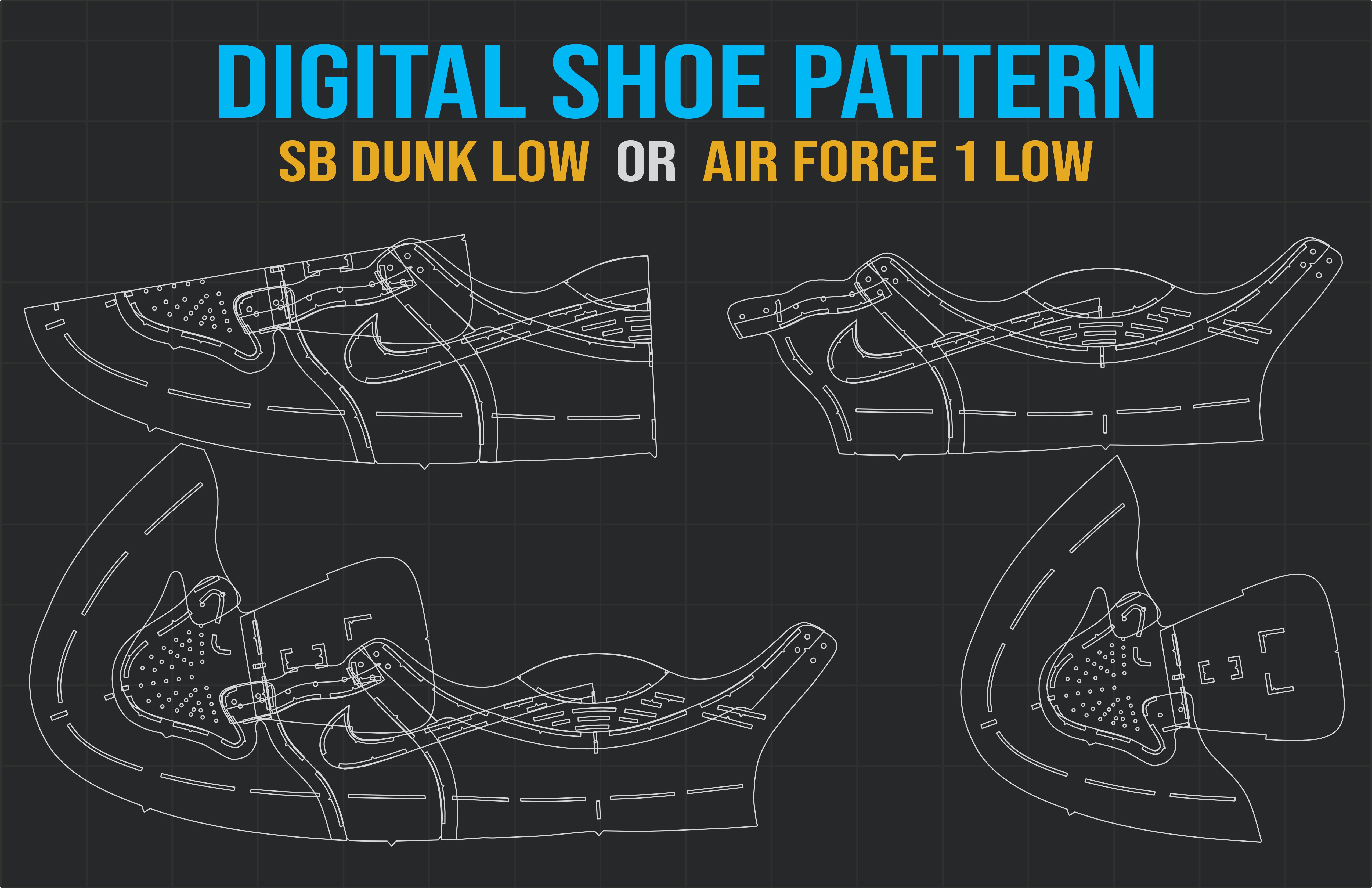 Make digital shoe pattern for sb dunk low or air force low by