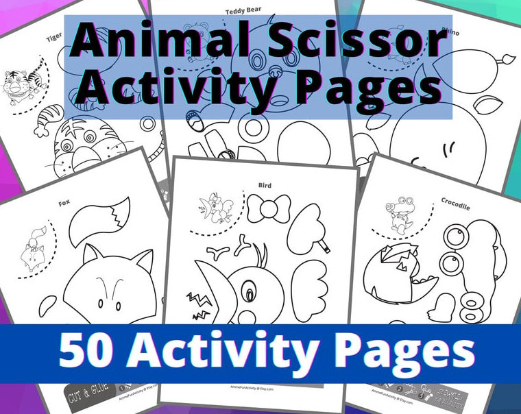 Download Give 50 Animal Scissors Skill Coloring Book Activity Pages For Kids By Avacouline Fiverr