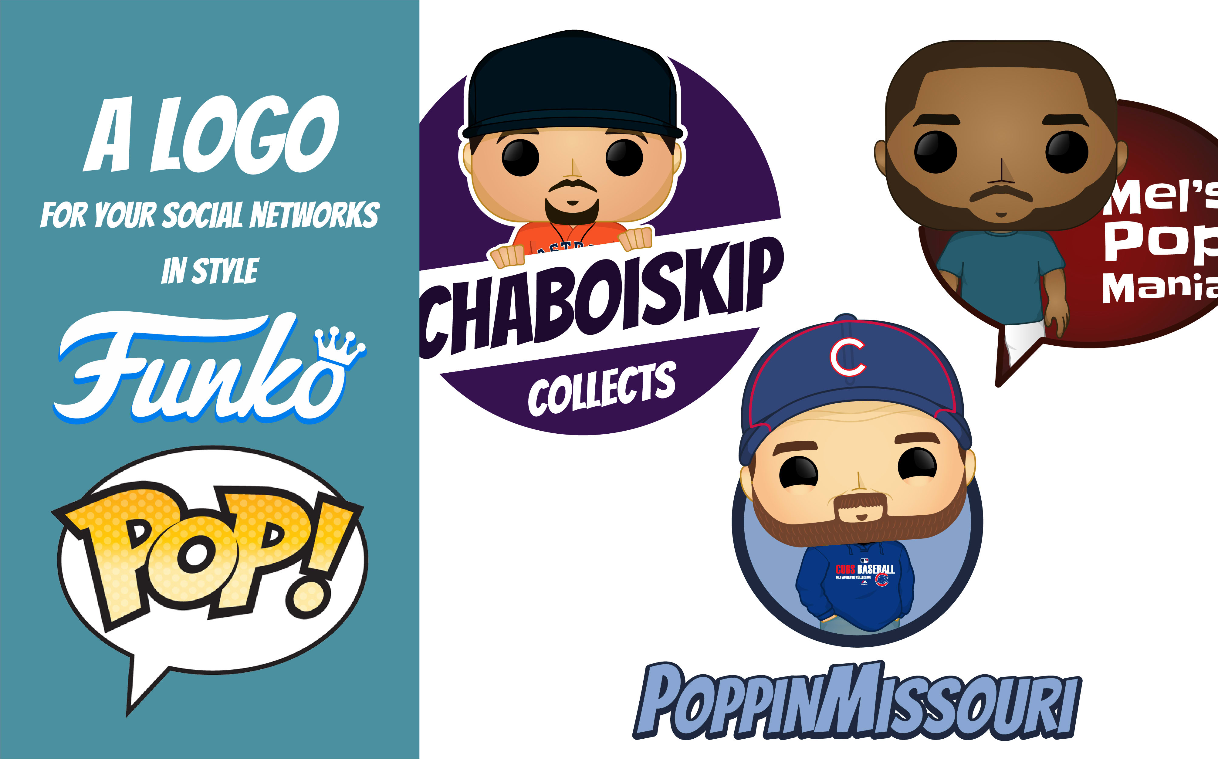 Make a logo in funko pop style for your social networks by Fedegonzalez580 Fiverr