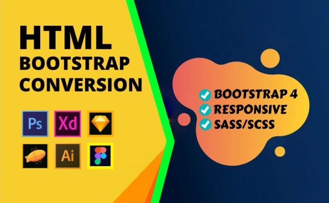 Convert figma to html, psd to html, sketch to html, xd to html css  bootstrap5 by Manik_it | Fiverr