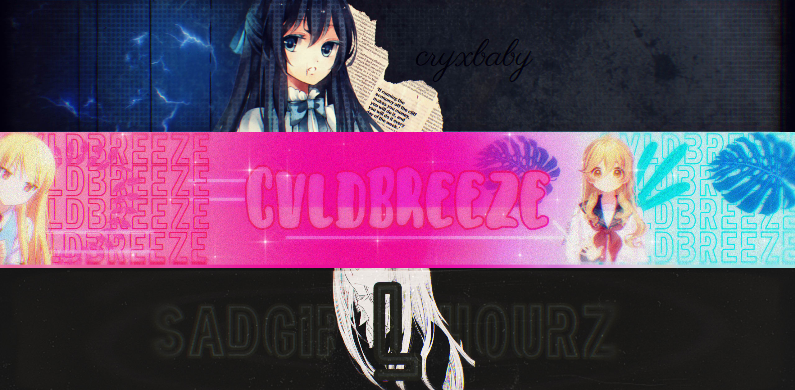 Make you a anime, gaming, or aesthetic nature youtube banner by  Selectiveplant | Fiverr