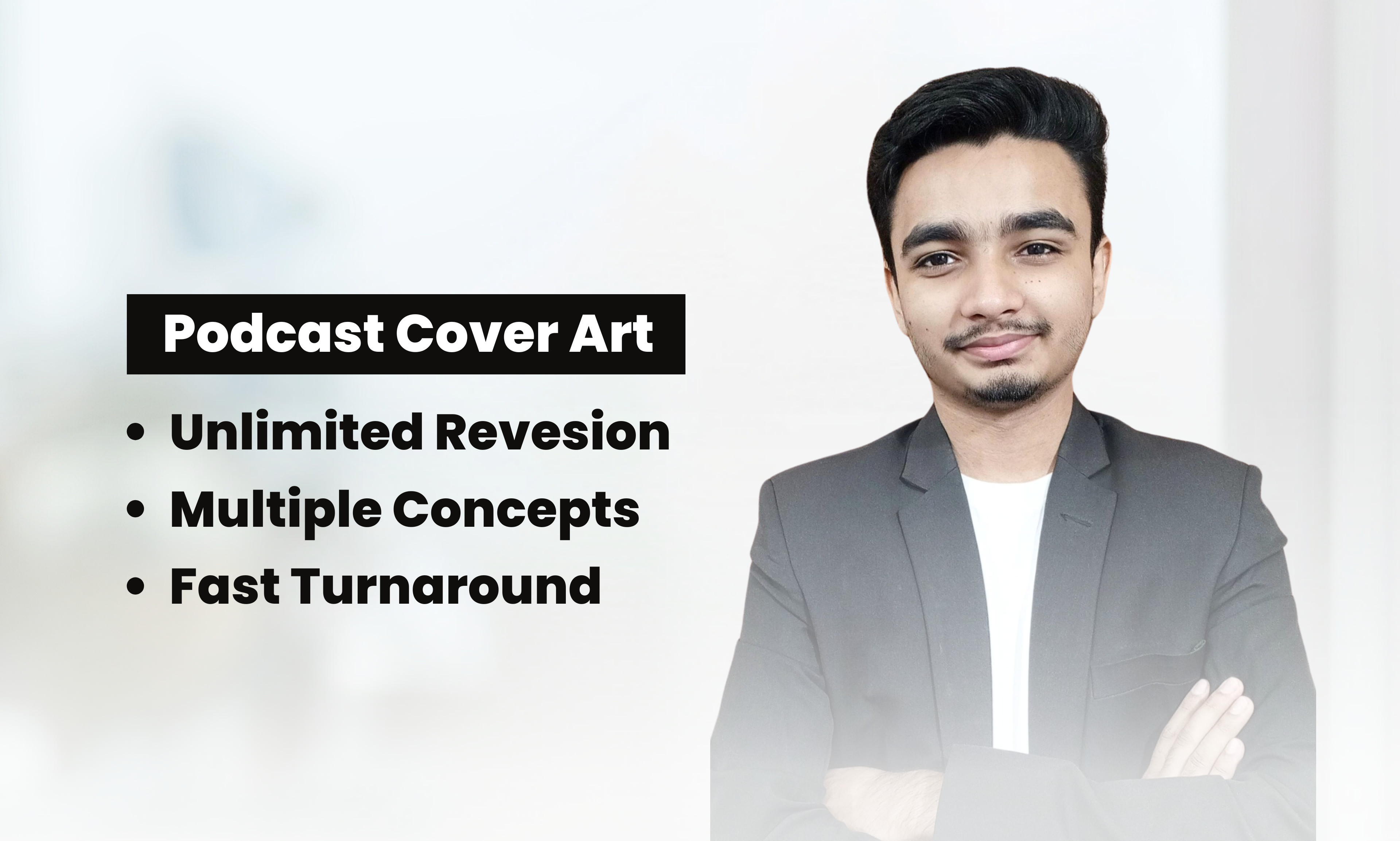 Haz una portada de podcast increíble, una obra de arte de podcast.