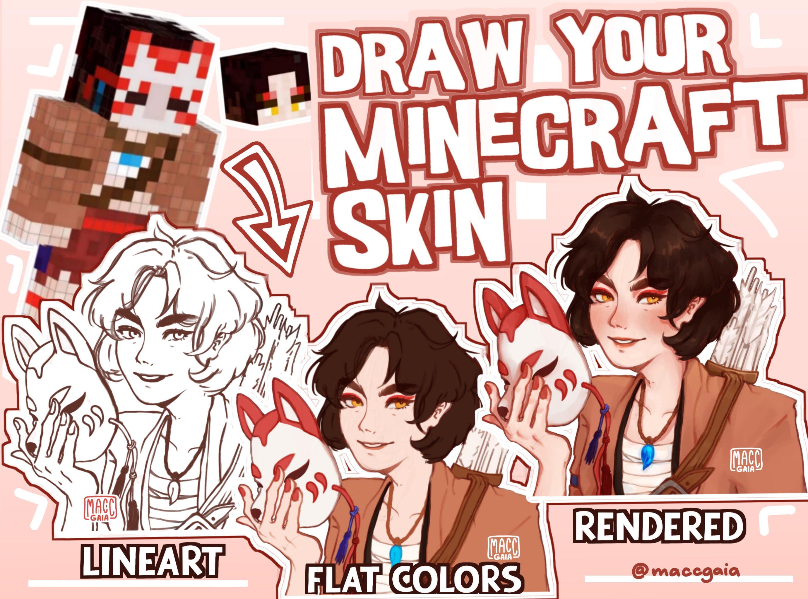 Draw your minecraft skin, roblox avatar or other by Esmaray