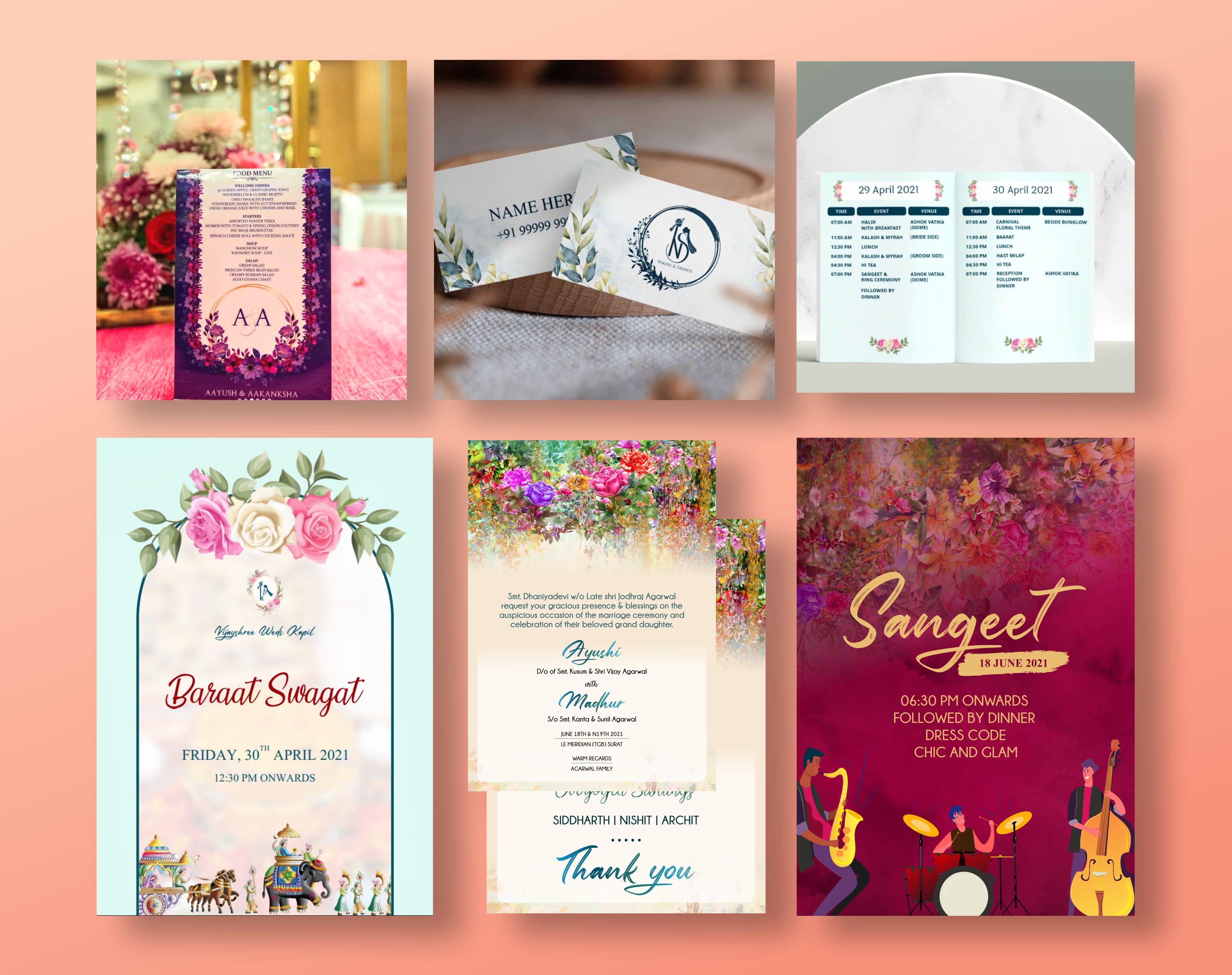 Design elegant indian digital wedding events invitation by Harshadmali03 |  Fiverr
