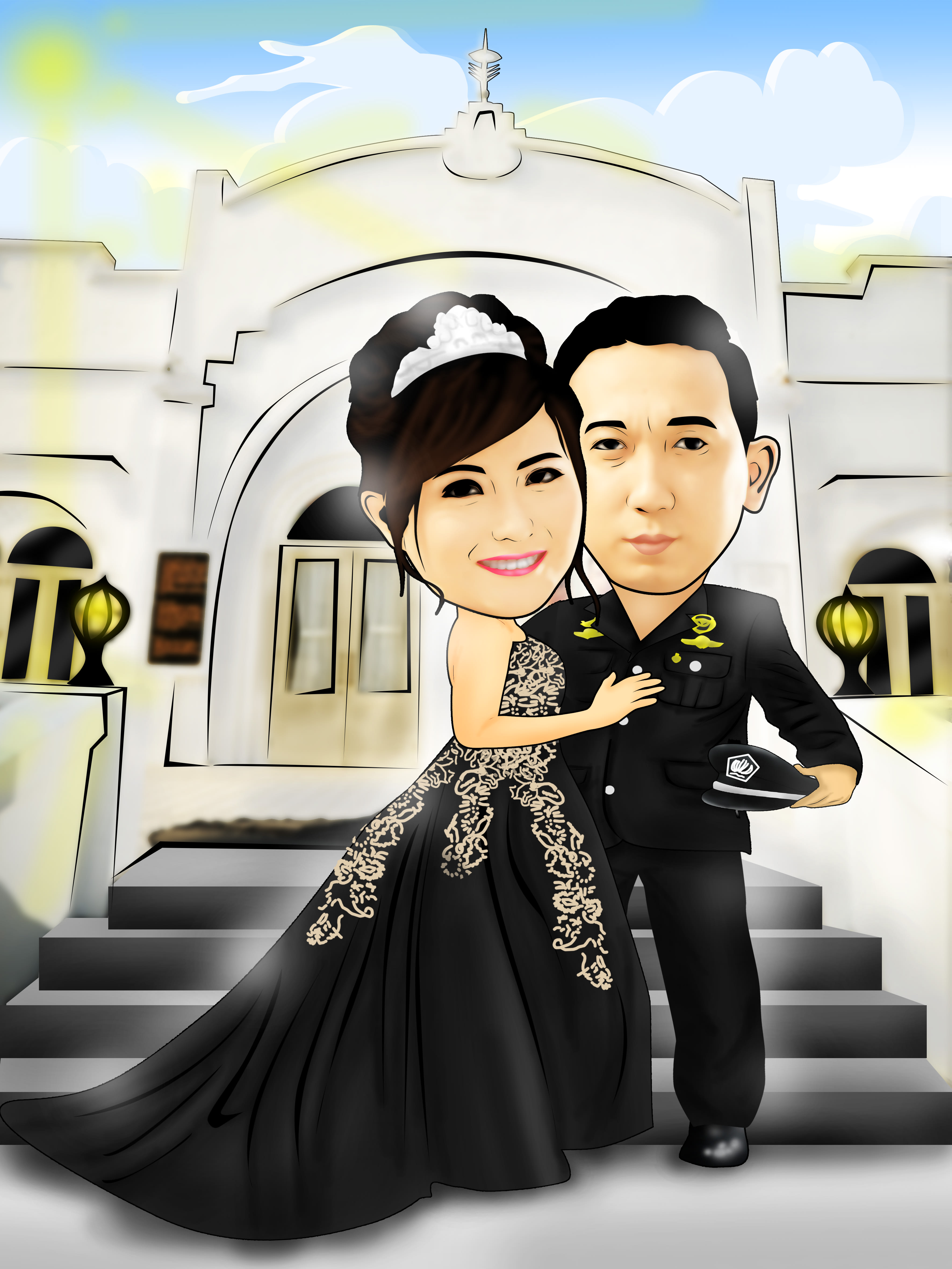 Amazing funny wedding and couple caricature by Idegrafis | Fiverr