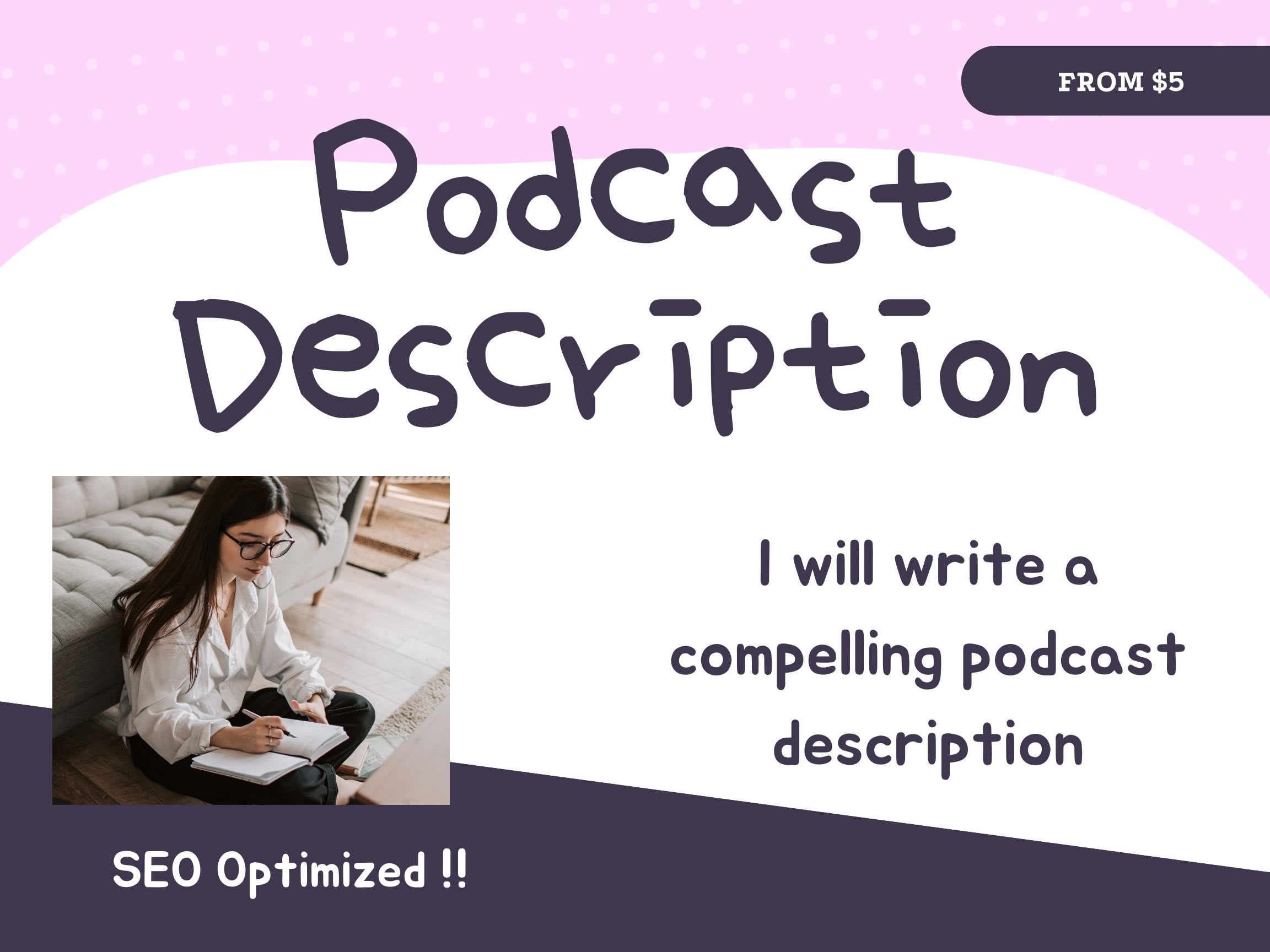 Write your seo podcast description and show notes by Barsher  Fiverr