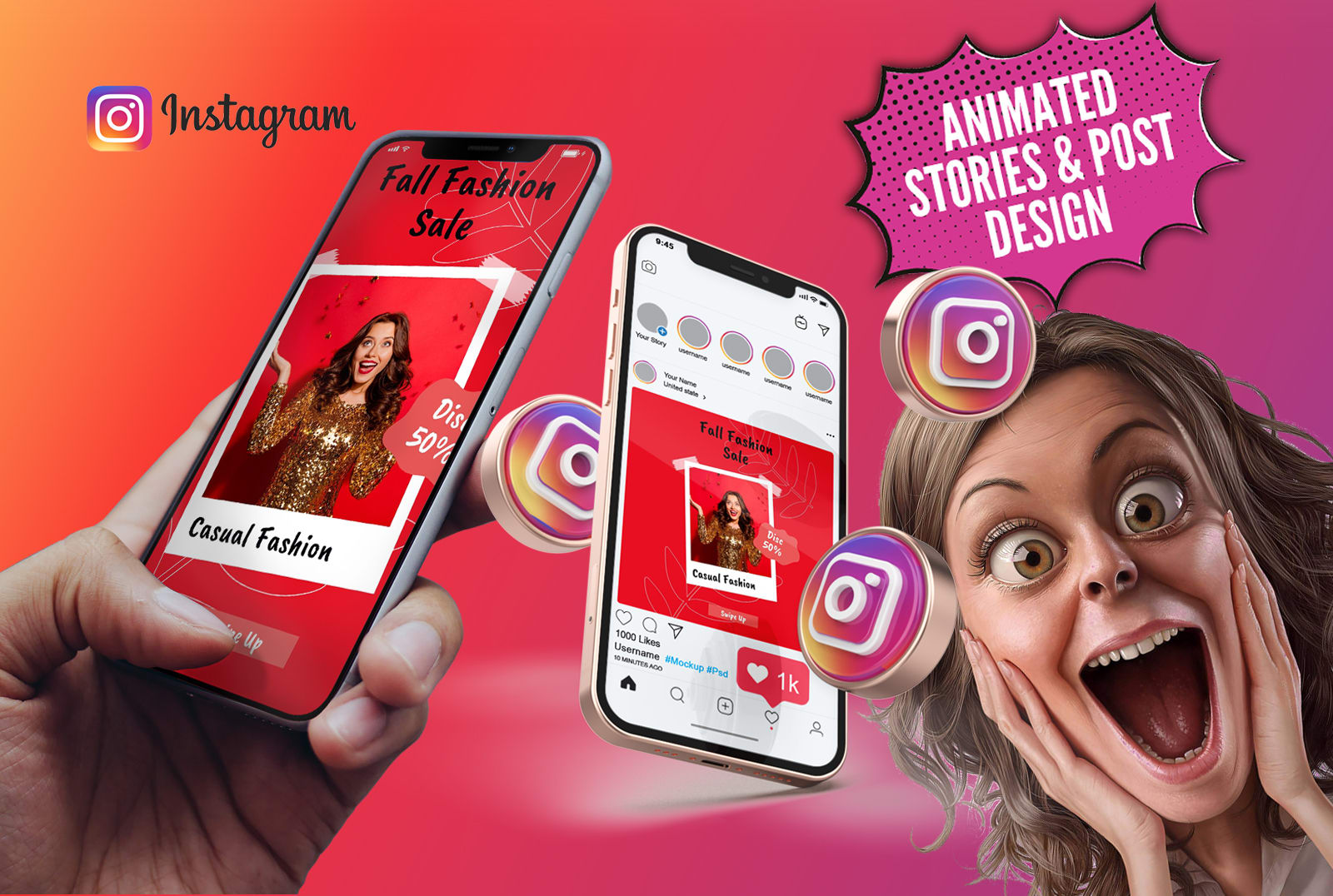 Instagram animated stories and post design expert by Nymgilman | Fiverr