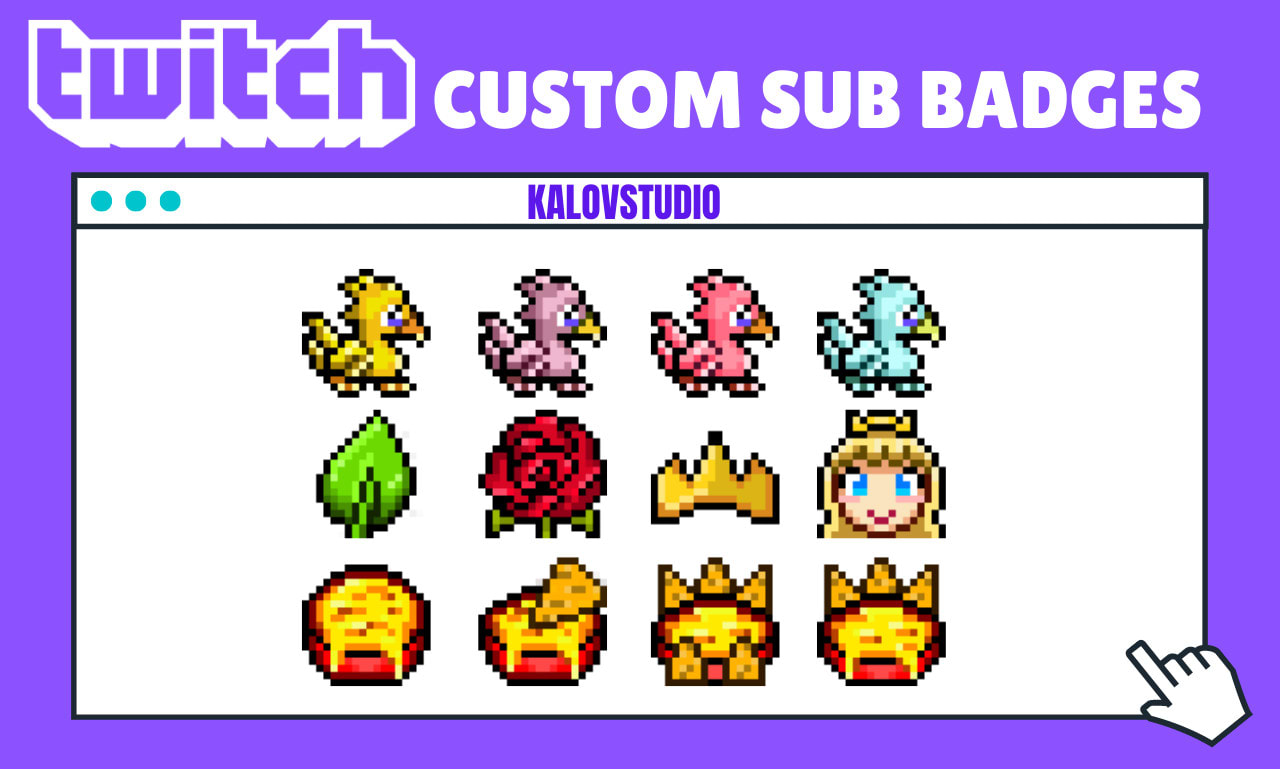 Pixel Sword Twitch Badges - Gaming Visuals