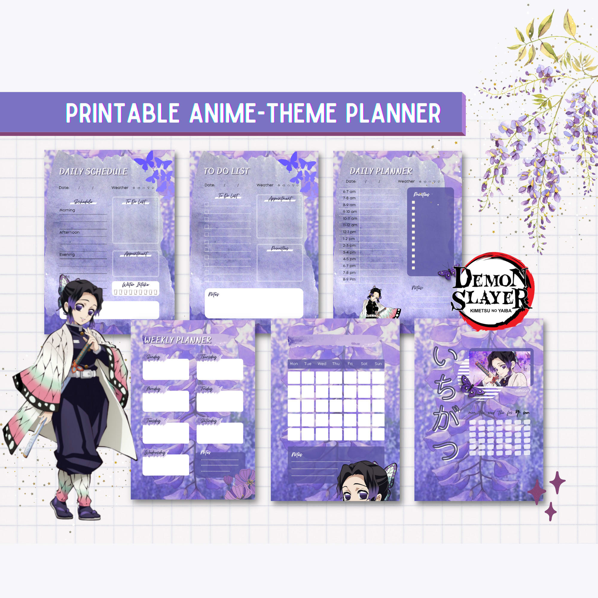 Anime Planner Daily Weekly Monthly & Workout Printable - Etsy