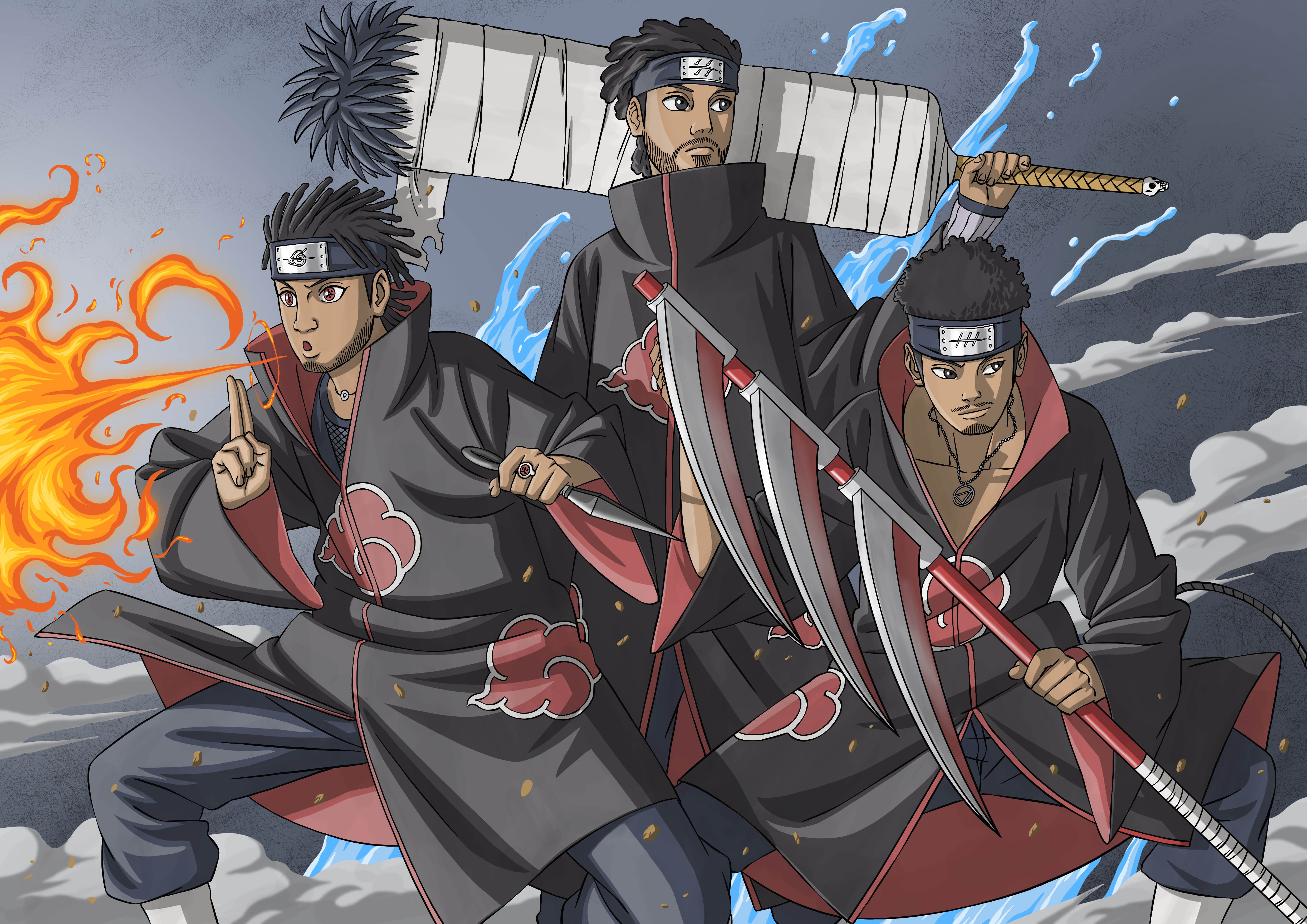 Draw you in naruto akatsuki anime manga style by Qreatix | Fiverr