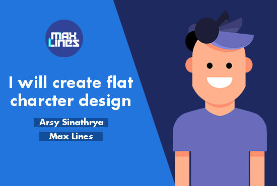 Create flat character design in photoshop by Max_lines | Fiverr