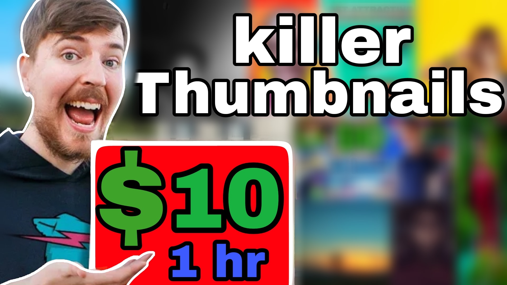 Design mrbeast style thumbnail by Vidonator