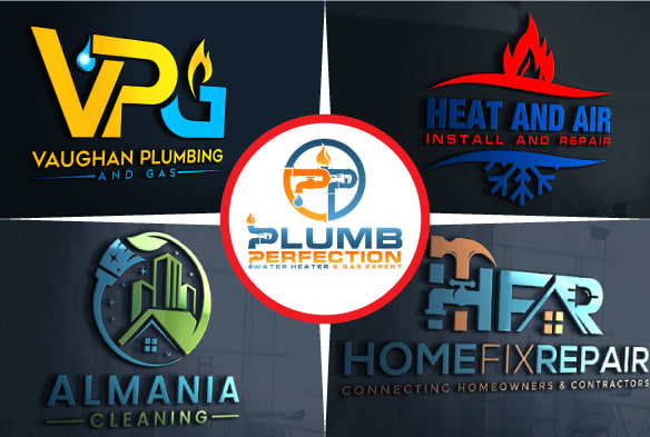 design plumbing heating cleaning hvac oil gas logo