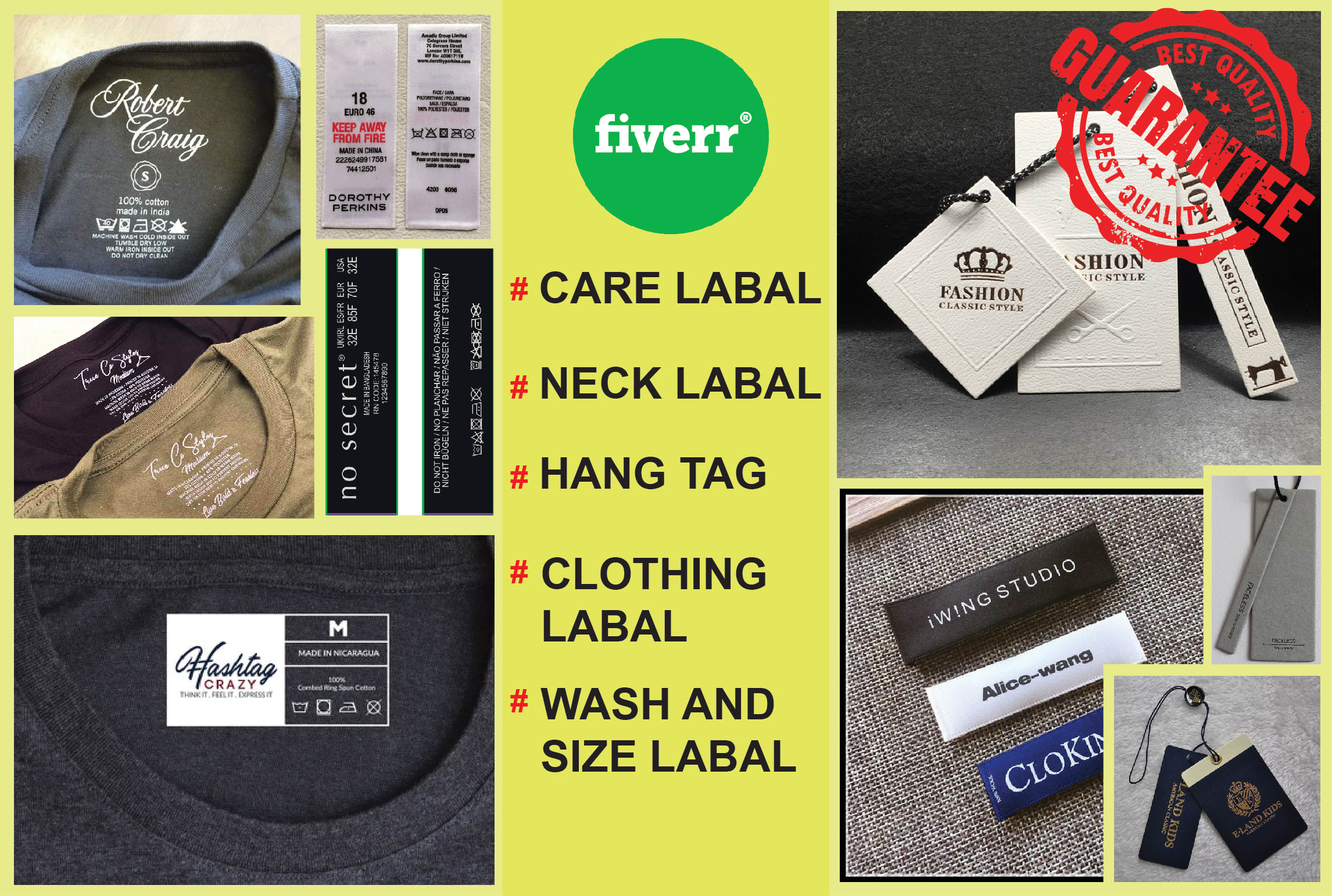 design care labels, neck tag clothing labels,