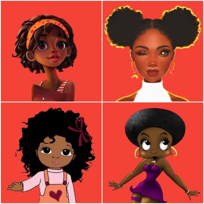 Design african american cartoon characters and children books by  Afri_shades | Fiverr