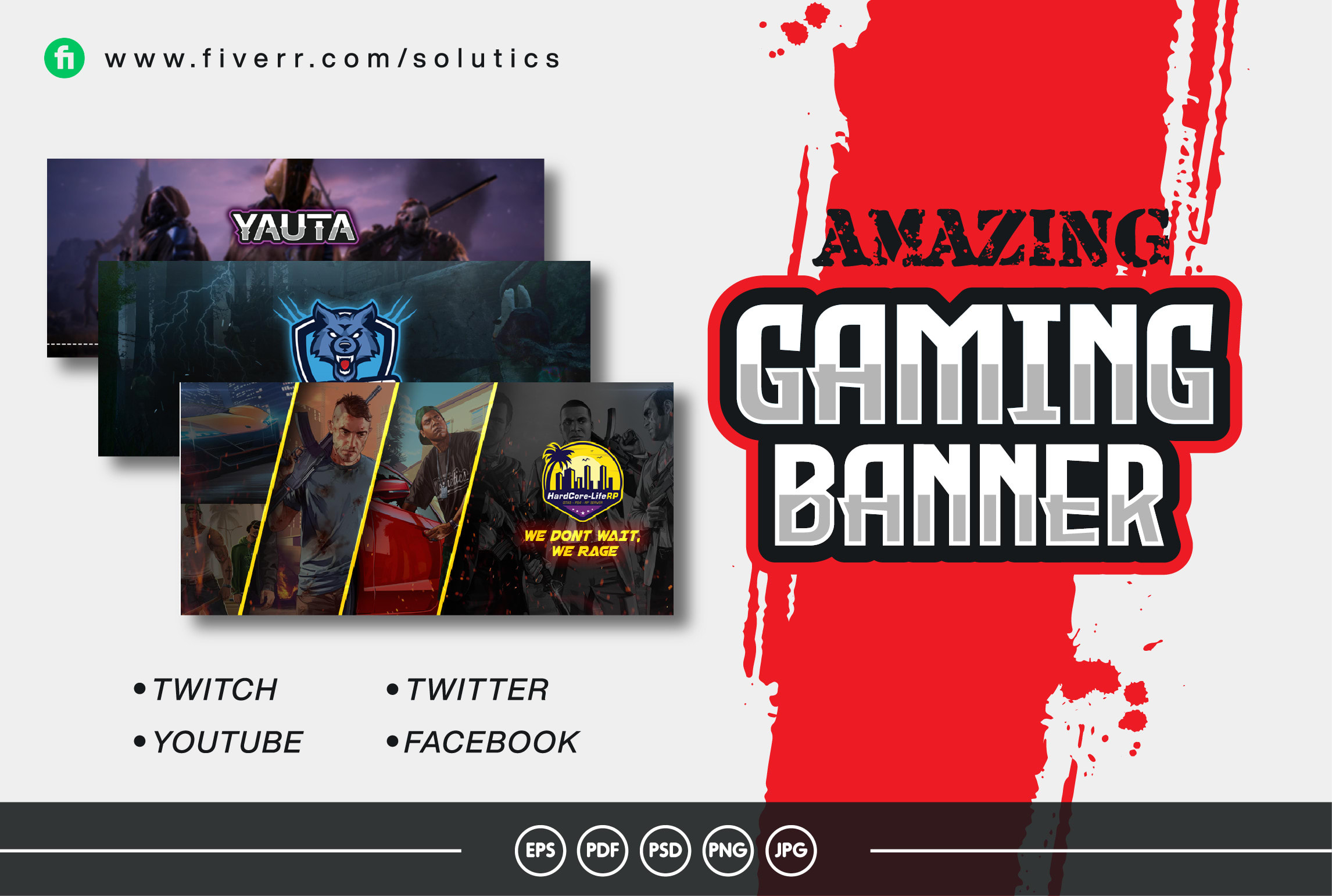 Gaming Banner, eSports Design For , Twitch, Twitter