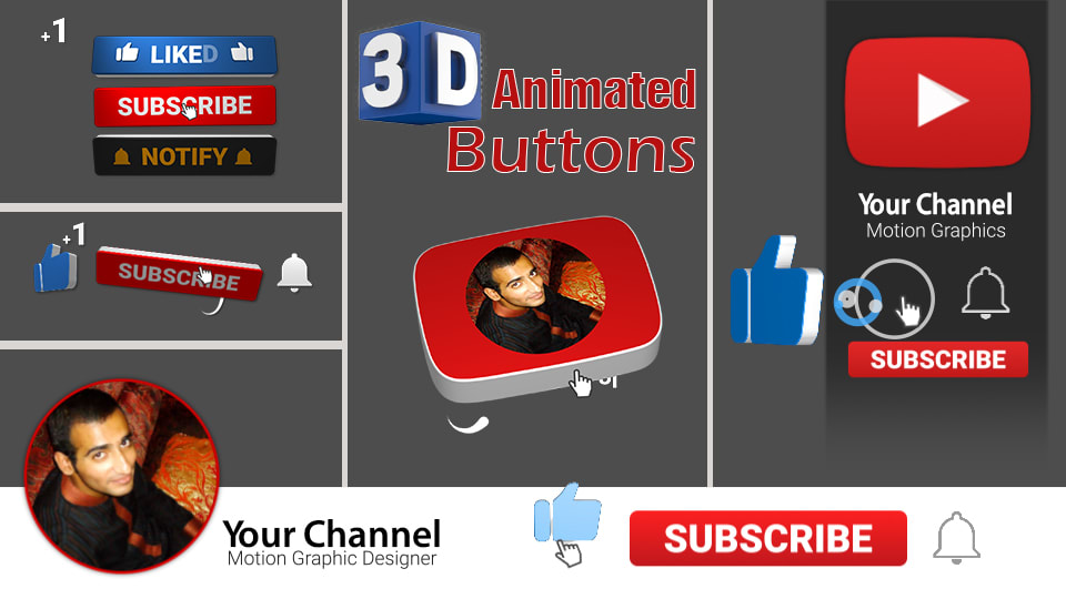 Create 3d youtube subscribe button animation by Faisal70 | Fiverr