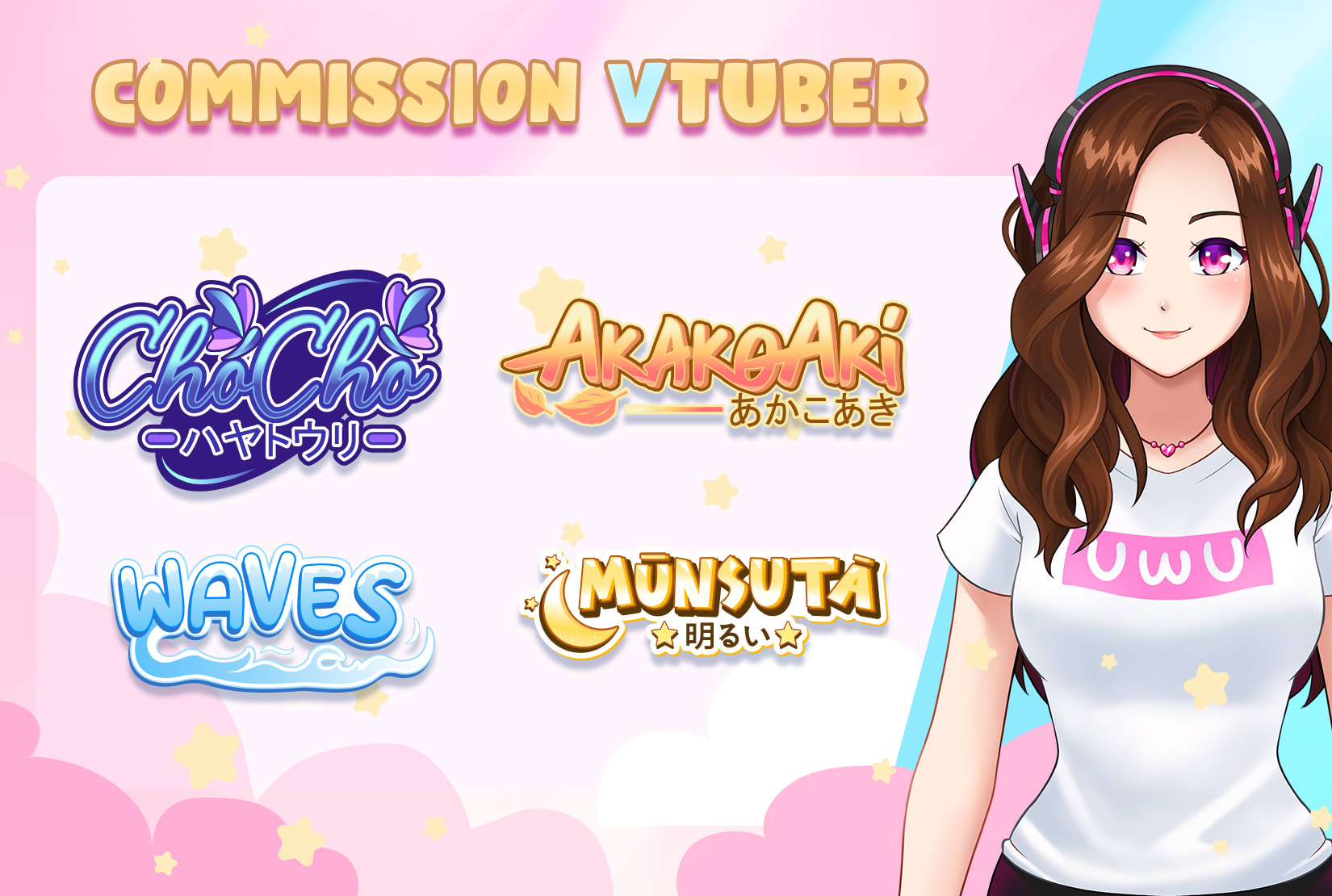 Design custom cute anime logo for kick, vtuber streamer or youtube by  Vtuber_graphics | Fiverr