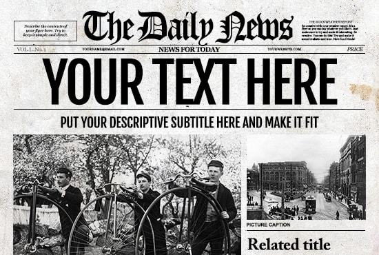 Old Newspaper Template Photoshop Collection