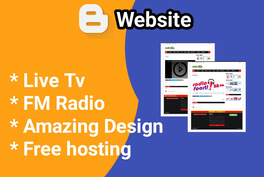 Make professional live tv and fm radio website by Wlc2sk | Fiverr