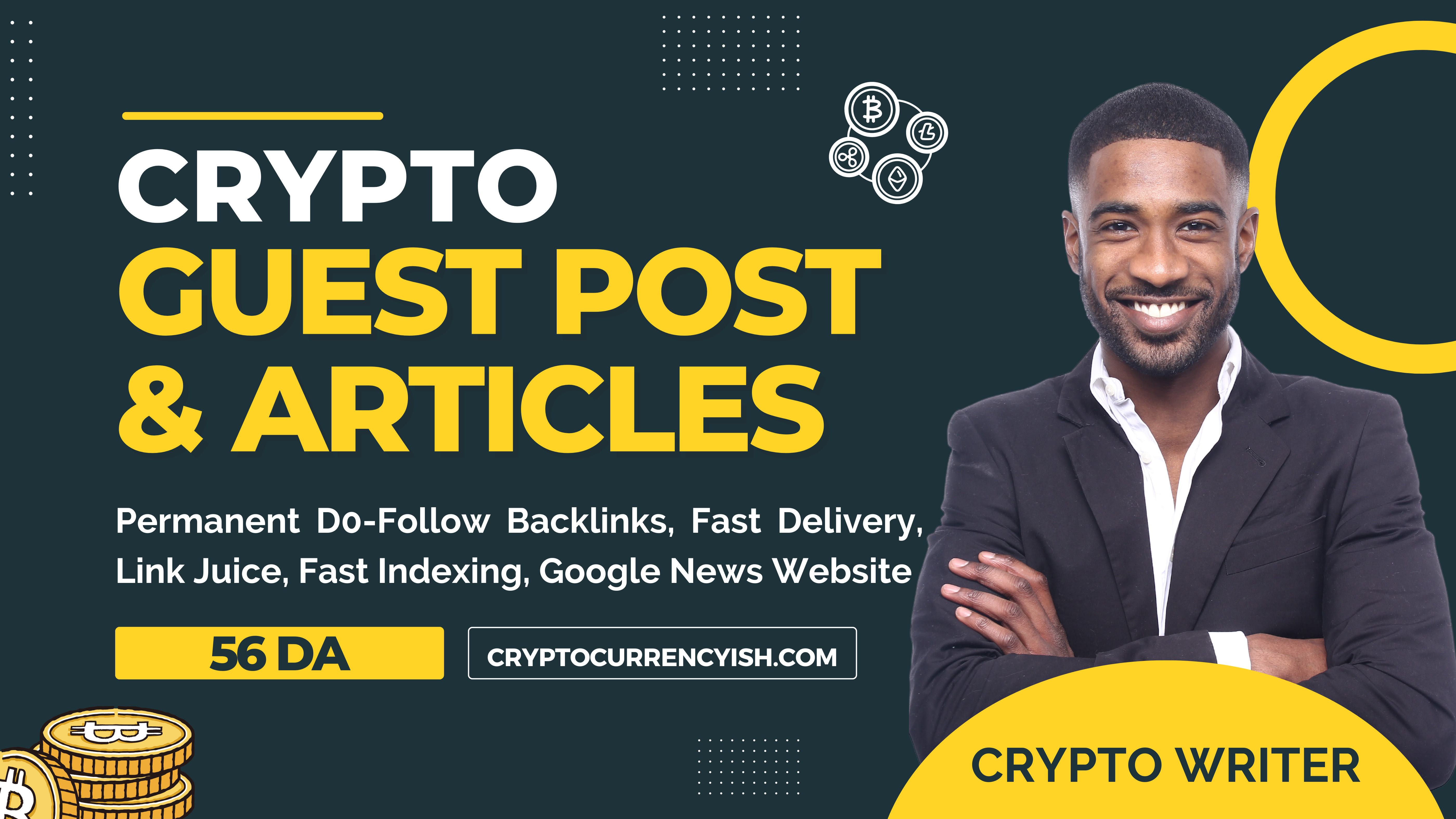 Escribe una publicación invitada o un artículo sobre criptomonedas en un  sitio de criptomonedas.